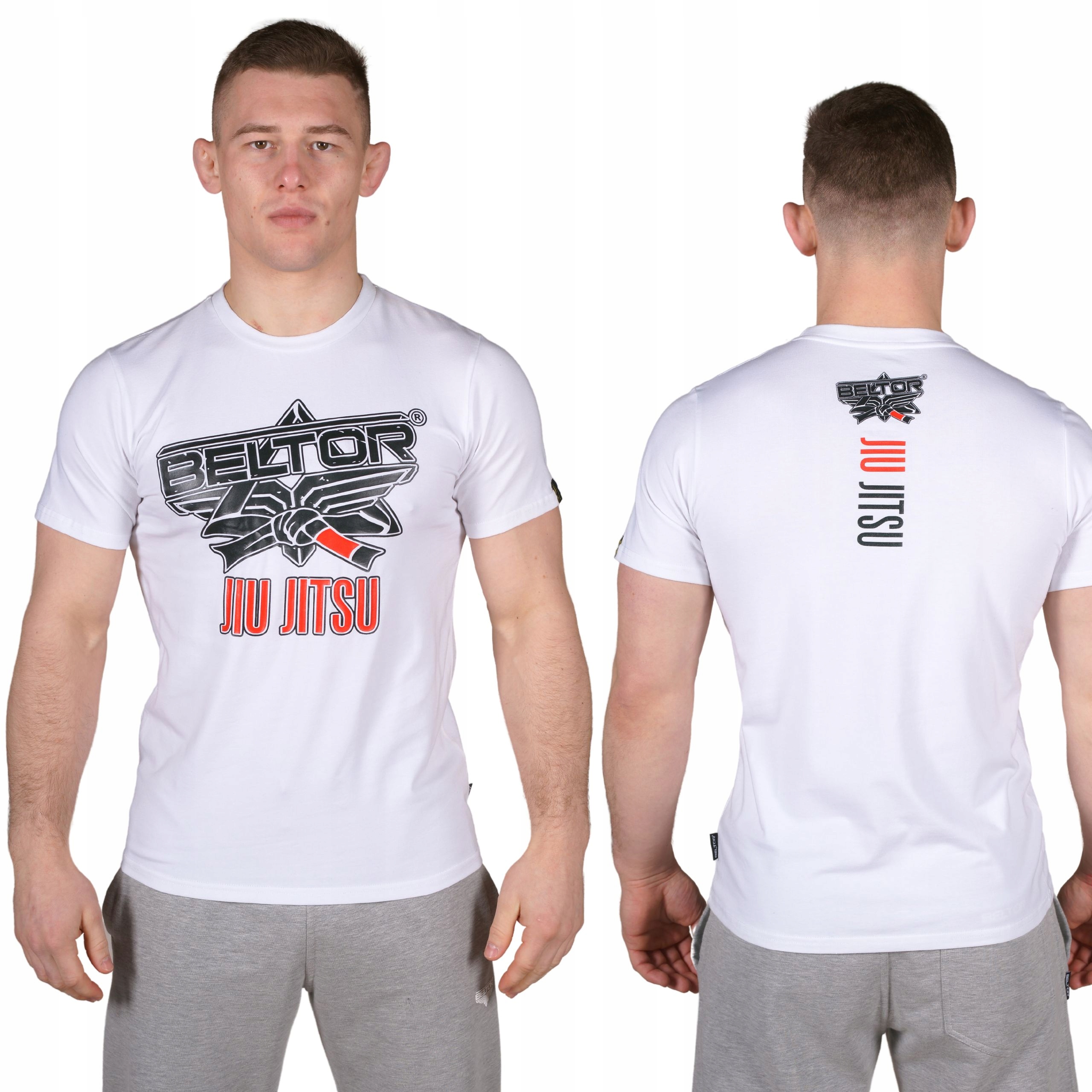Beltor Koszulka Męska Jiu Jitsu T-shirt Sportowy Rozmiar XL Bawełna