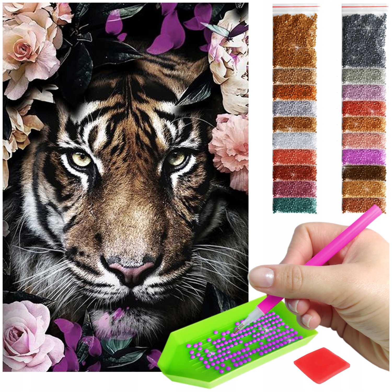 Haft Diamentový Velký 60x40cm Diamond Painting Diamentová Mozaika Příslušenství