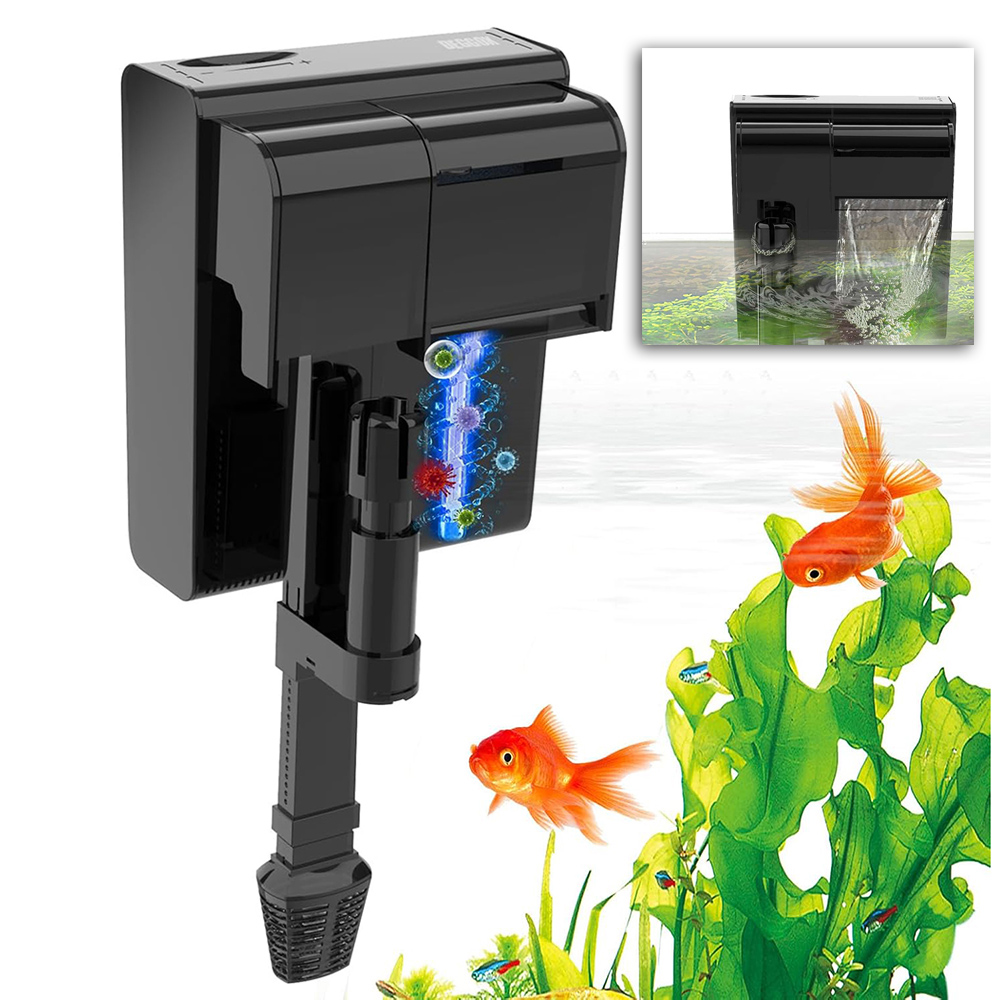 Vnější Filtr Pro Akvárium 450 L/h Závěsný Filtr Výkonný Přelivový Filtr