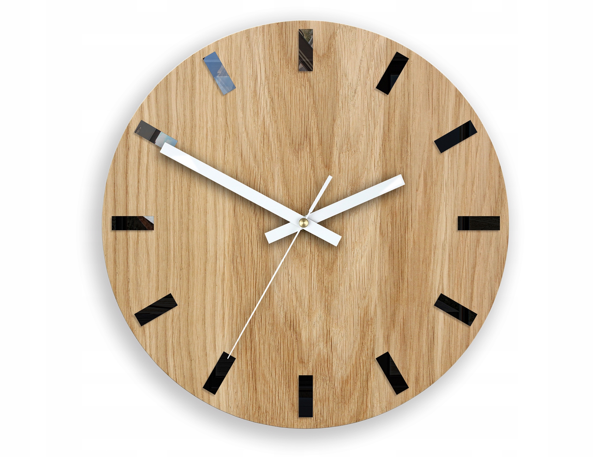 Moderní dřevěný nástěnný hodinový stroj s tichým mechanismem, Kulatý, robustní