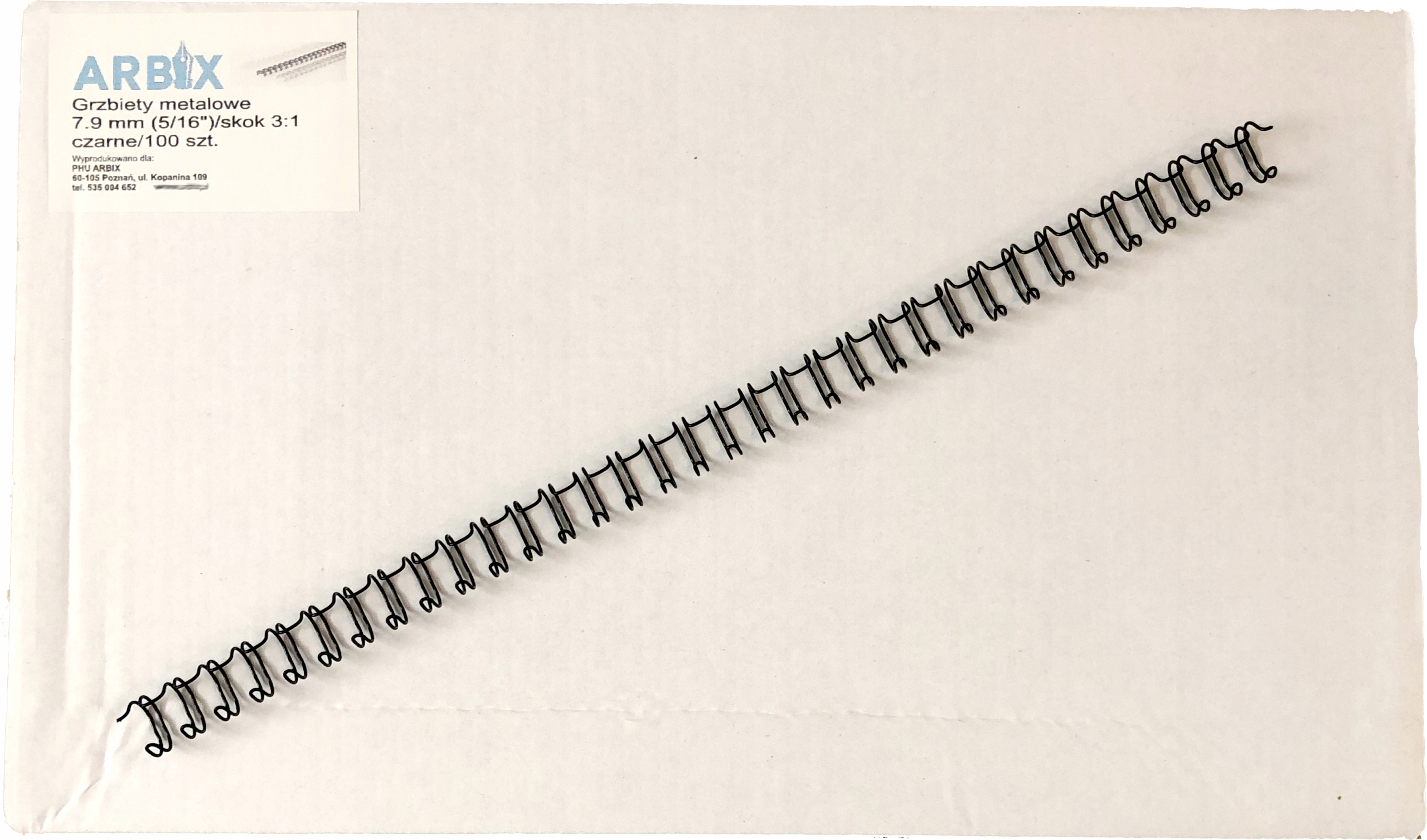 

Grzbiety drutowe metalowe 5/16" 3:1 Czarne