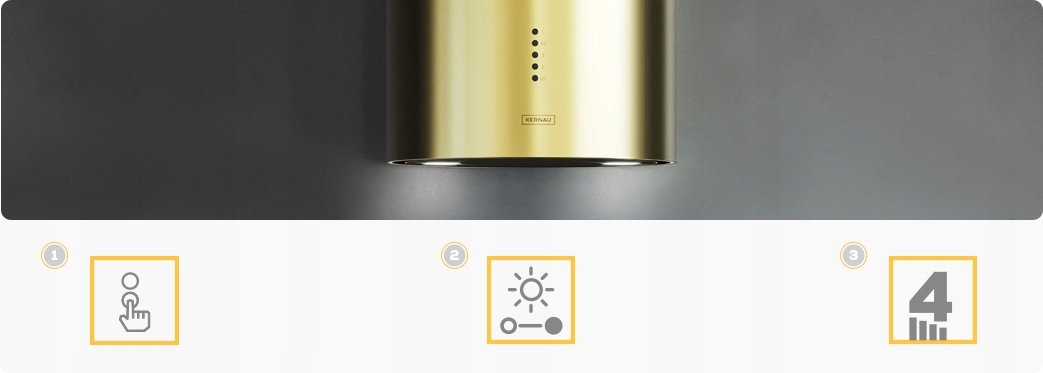 Okap do zabudowy Kernau KCH 0440 Gold Nowość Rodzaj okapu ścienny