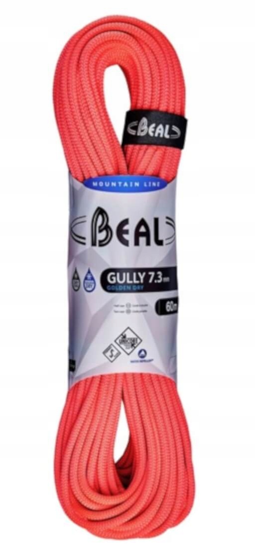 Dynamické lano Gully Unicore 7,3 mm x 60 m Golden Dry Orange Beal