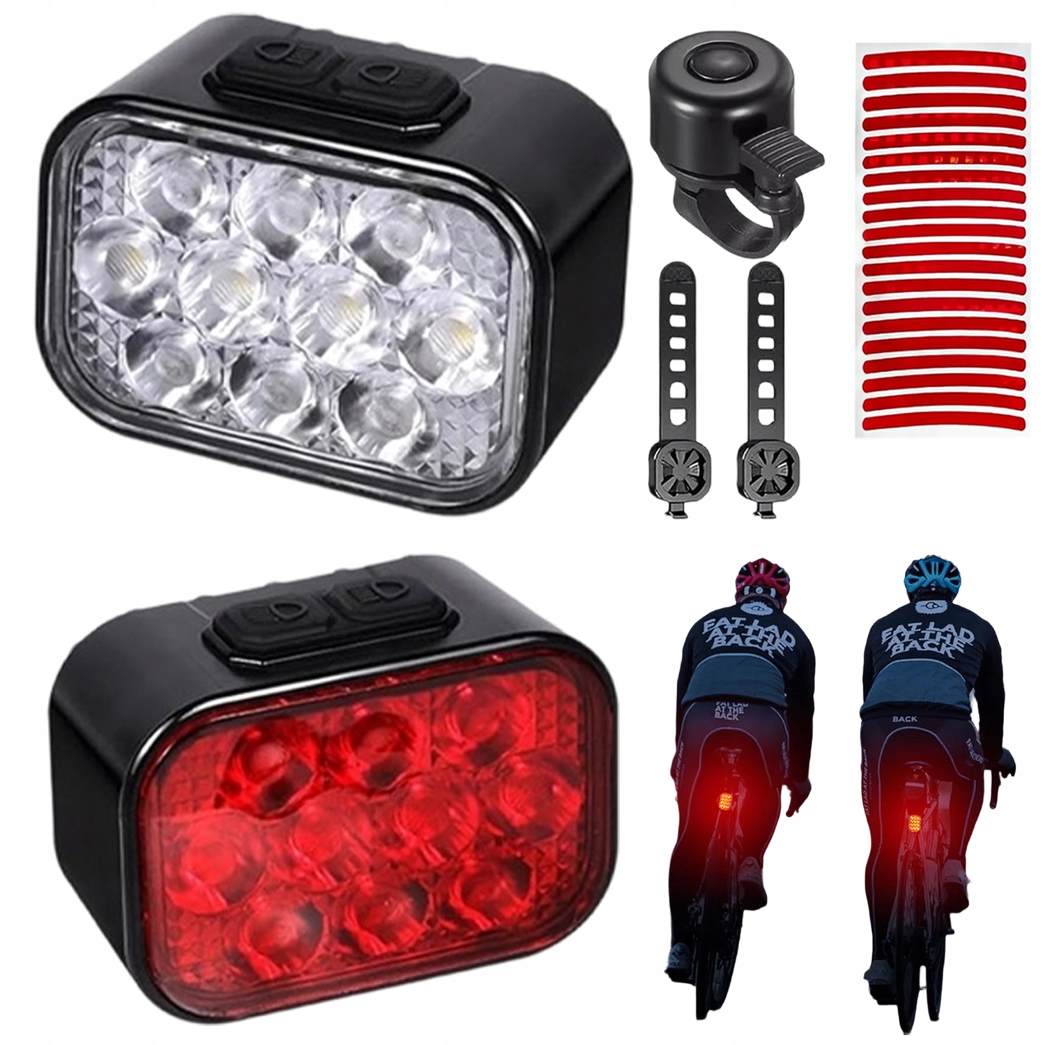 Zestaw Lampek Rowerowych Led Wodoodporny IP65 Z Wieloma Trybami Łatwy