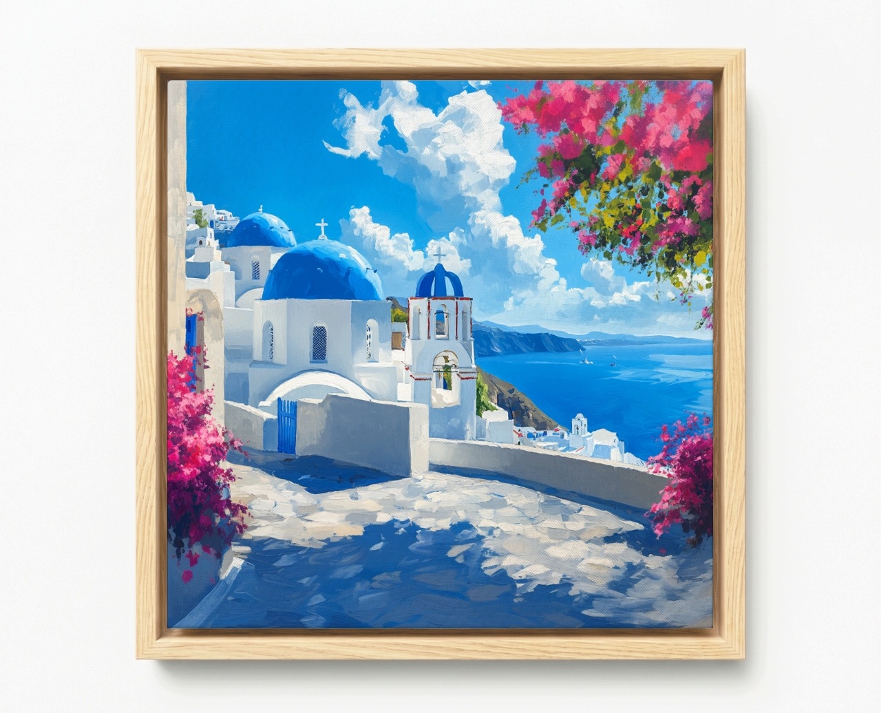 Obraz Rama American Box Krajina Ostrov More Grécko Cyklady Santorini 60x60