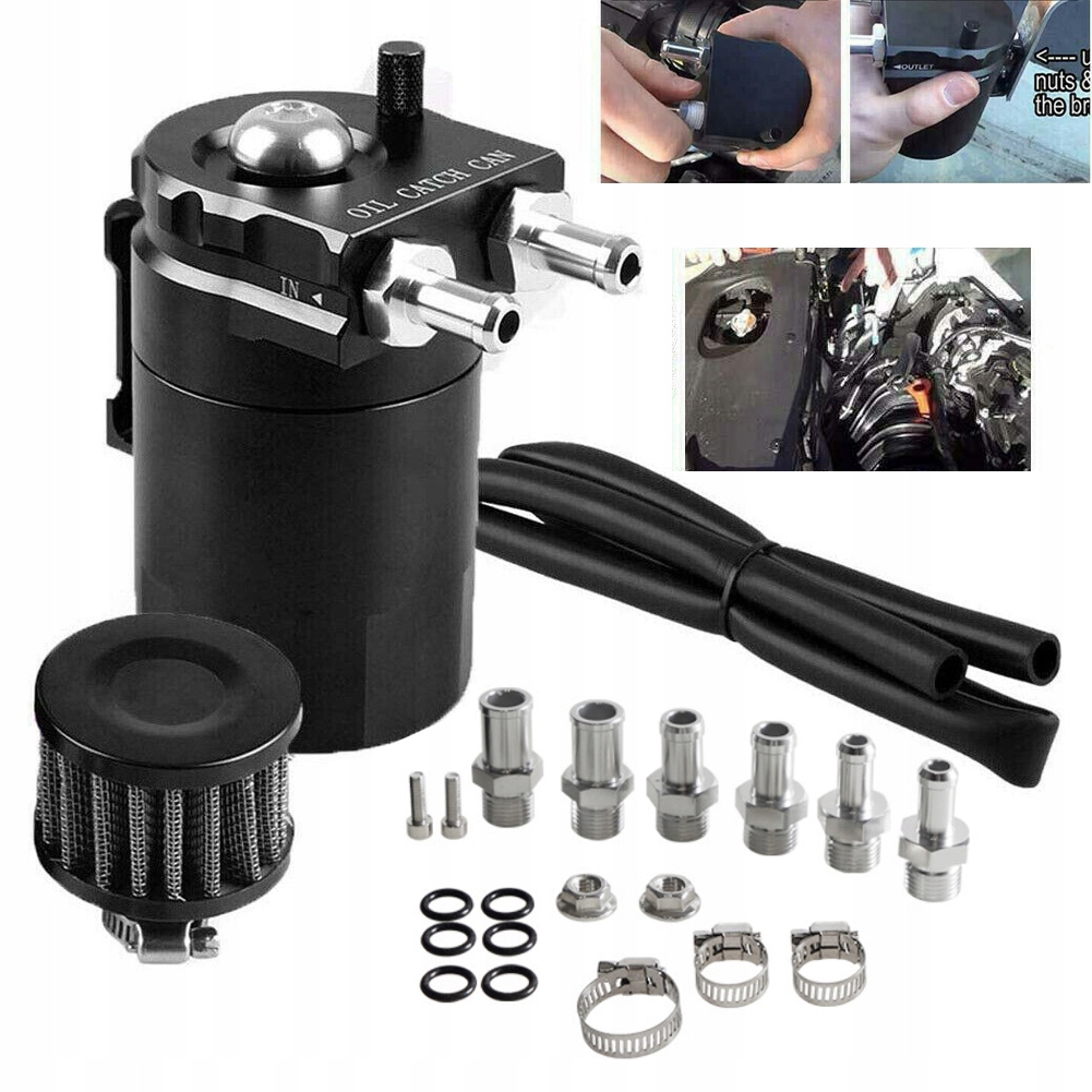 300 ML Olejový Odlučovač Oleje S Odlučovačem Oleje, Nádrž Na Olej, Černá S Filtrem