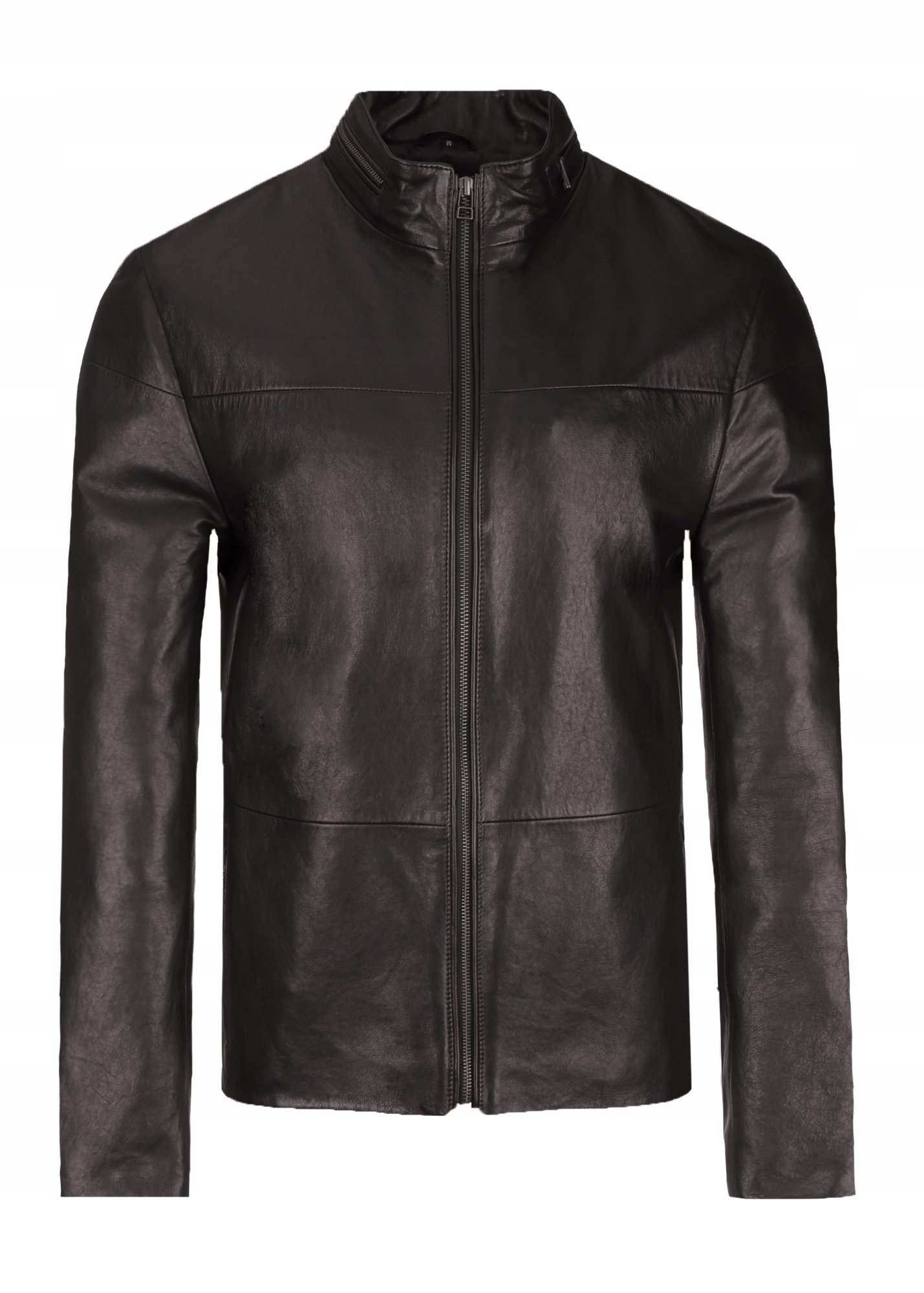 Klasická Pánská Kožená Bunda S Obloukem, Černá, 3XL