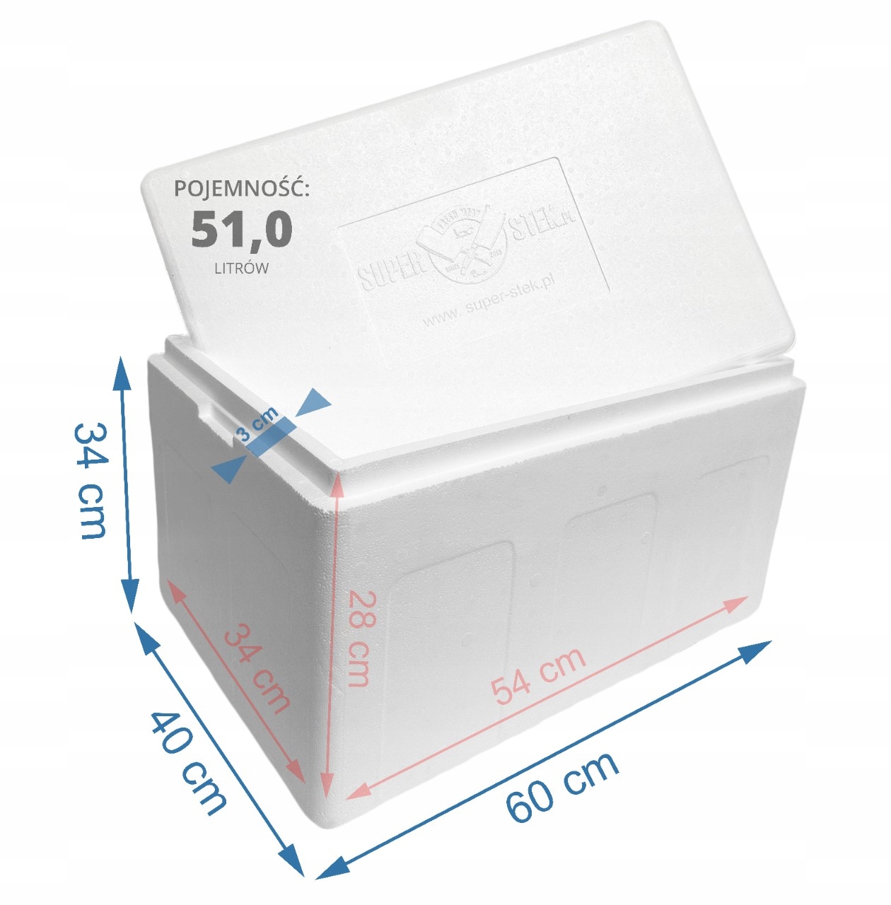 STYROBOX 51L pojemnik izotermiczny LODÓWKA TERMO