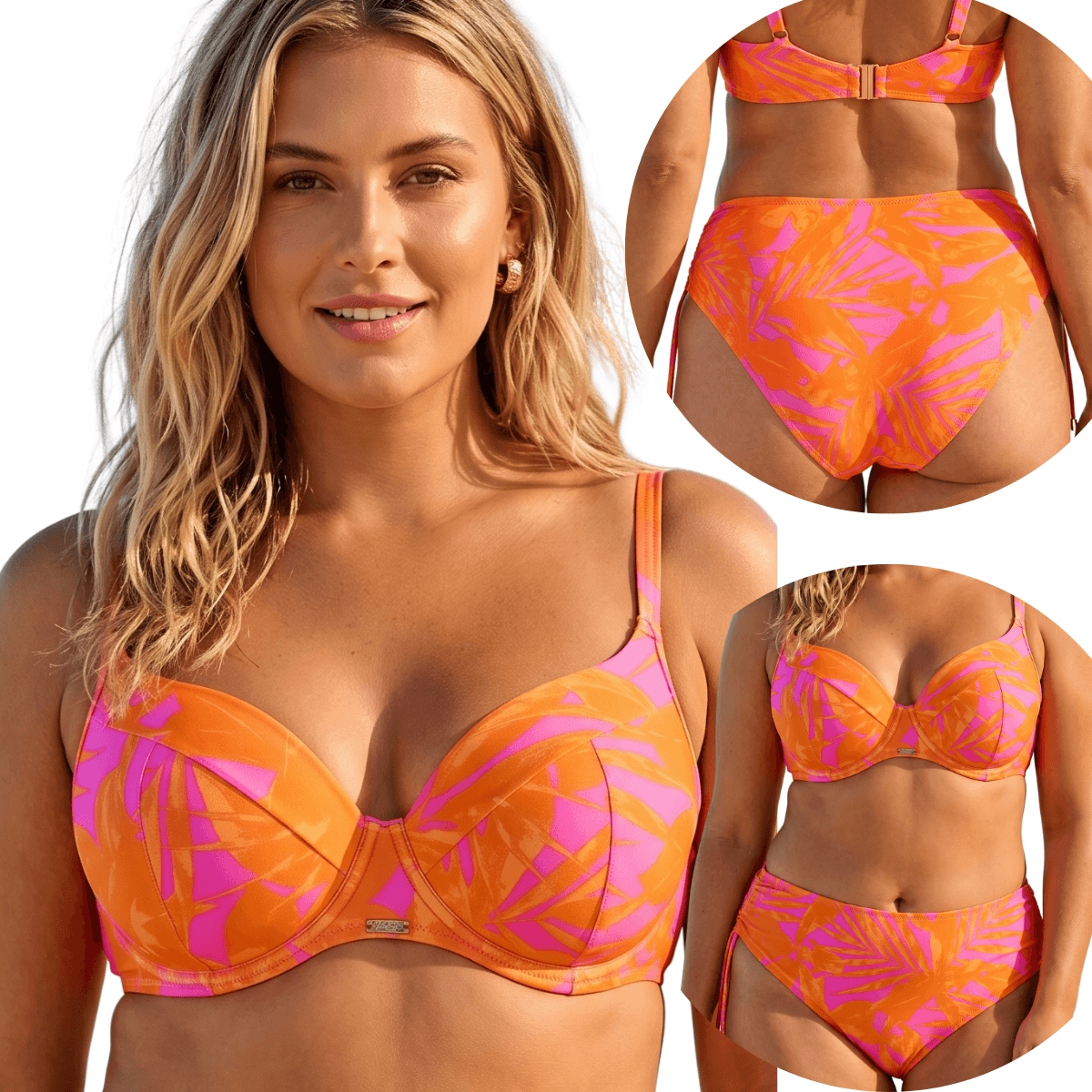 Plavková podprsenka s horní částí plavek Ava Sk 214 Tangerine 80F