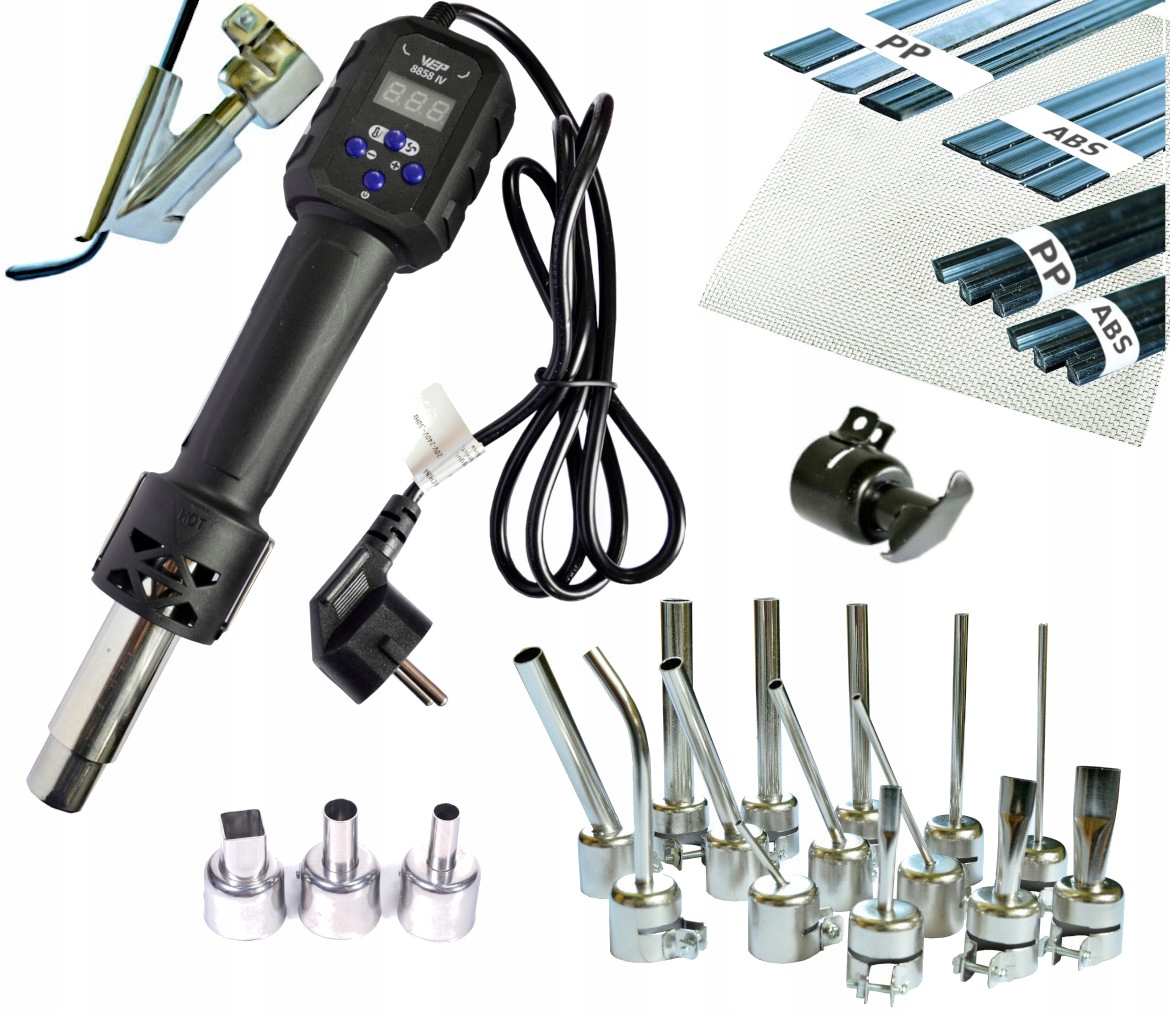 Spawarka do plastiku WEP 8858-IV 20x dysza,BUT żelazko, plastiki, siatka