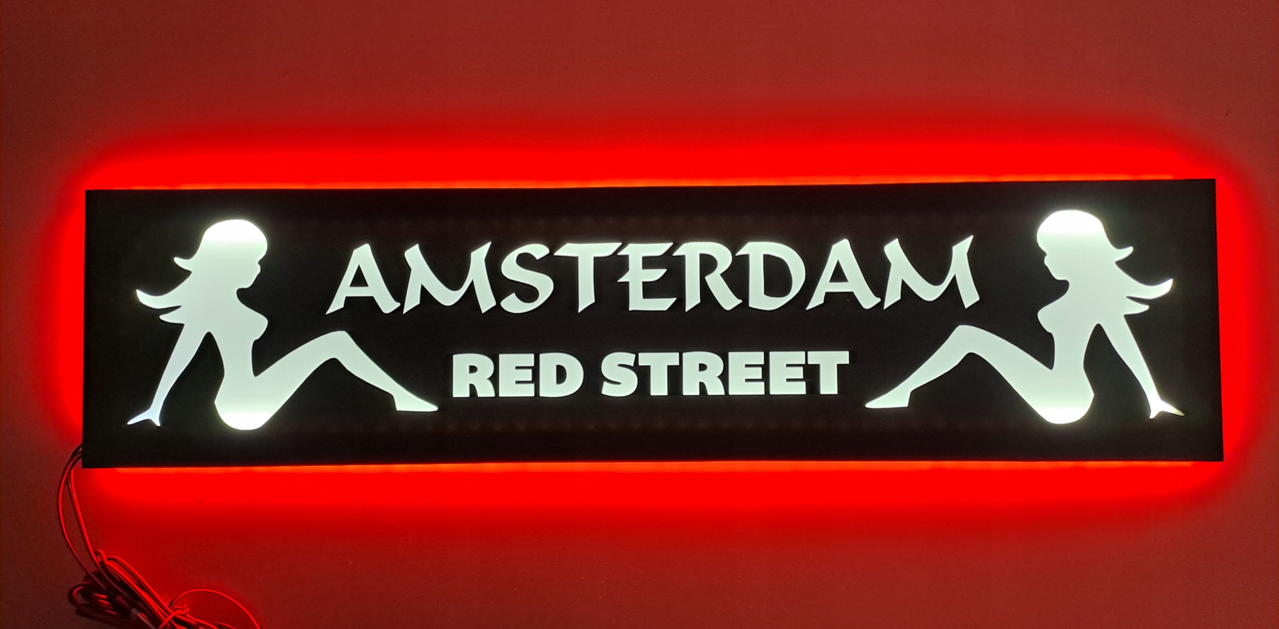 Led tabuľa Amsterdam Red Street nad posteľ s podsvietením kabíny Tir Lkw