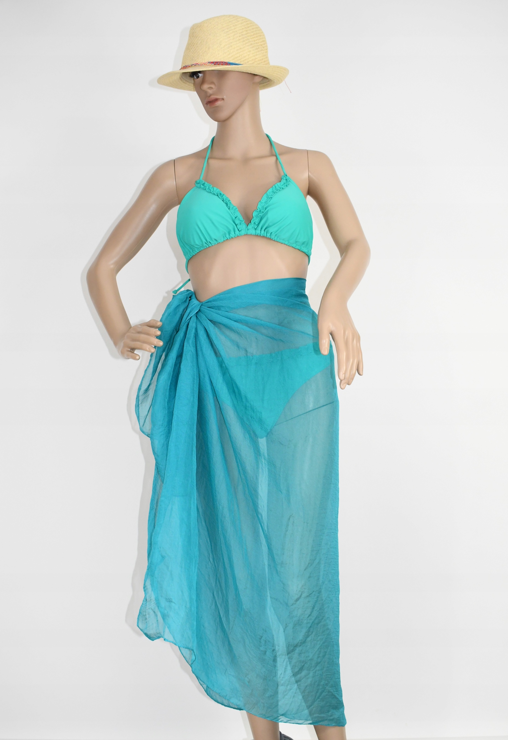 pareo NARZUTKA jedwabna DUŻA CHUSTA - 150 x 100 CM Wzór dominujący bez wzoru