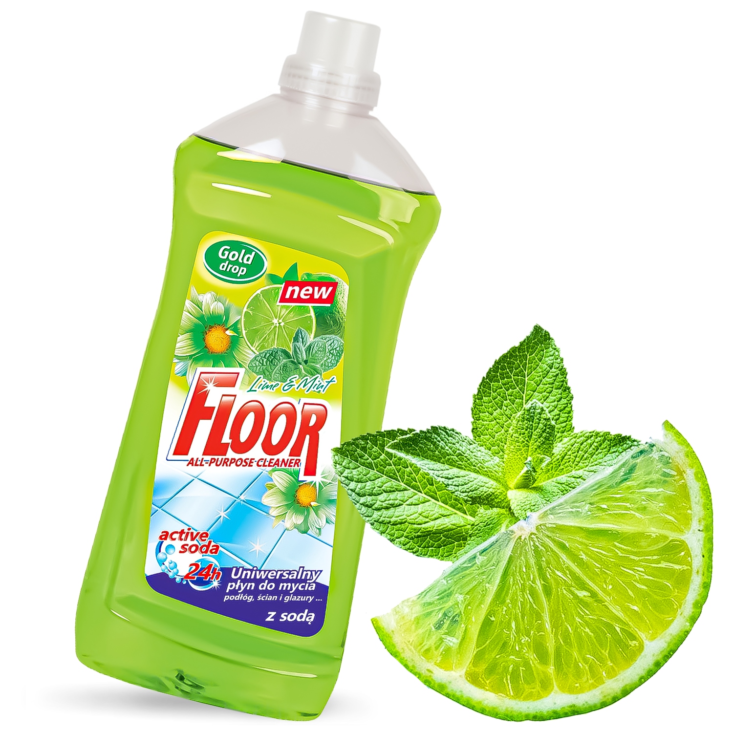 

Płyn do Mycia Podłóg Uniwersalny Limonka z Miętą