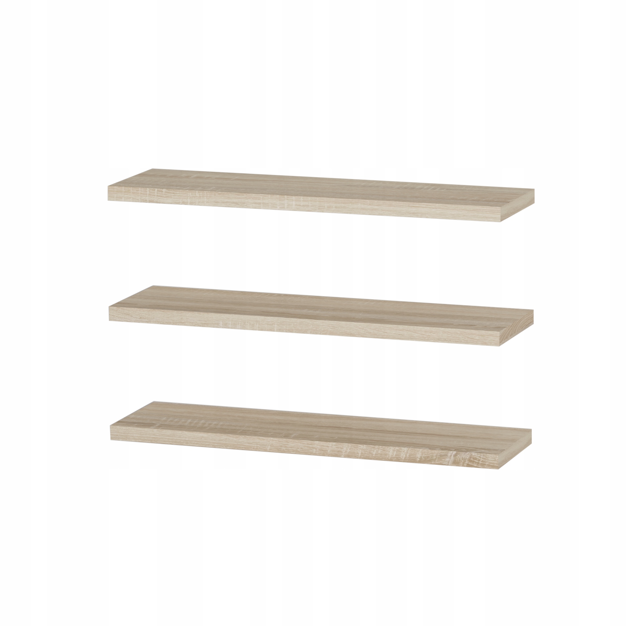 Półka wisząca ścienna do salonu zestaw 3 półek na książki 3x80cm dąb sonoma Kolekcja półka