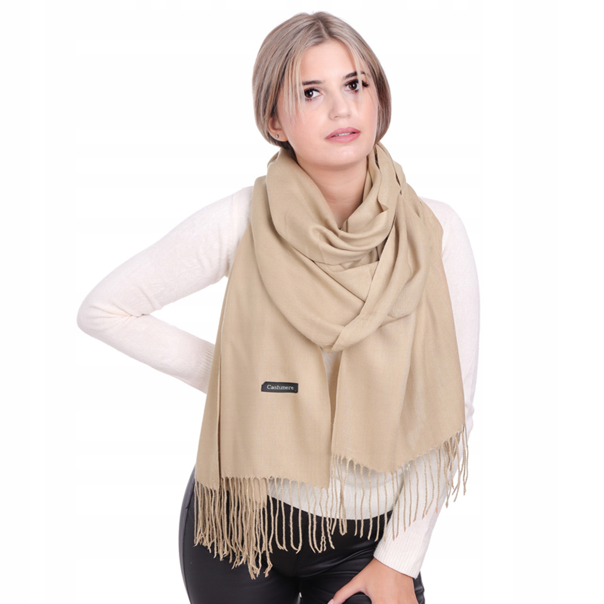 Szal damski szalki SIMPLE GRACE Kolor biały