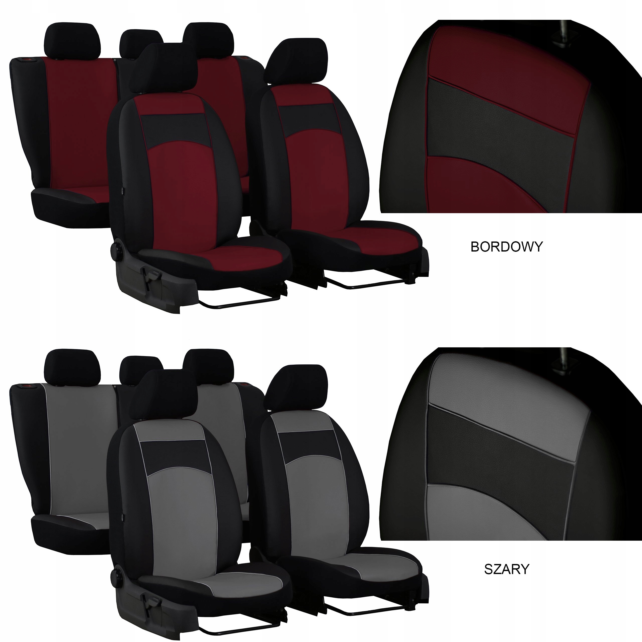 SKÓRZANE POKROWCE MIAROWE SAMOCHODOWE KOMPLET NA FOTELE HYUNDAI KONA 2 Producent Pok-ter