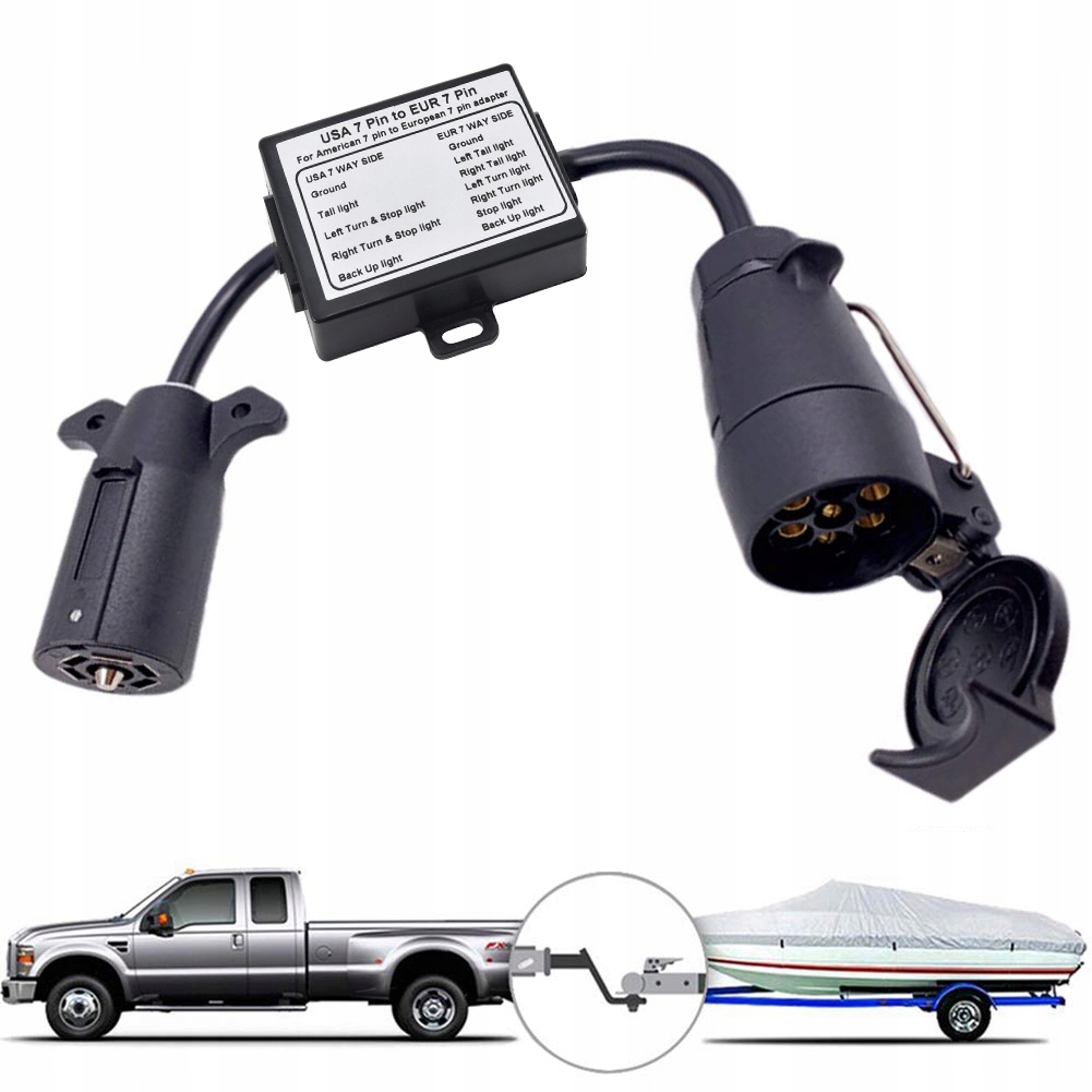 Adaptér Hákového Konektoru Ze 7PINŮ Usa Na 7PIN Ue