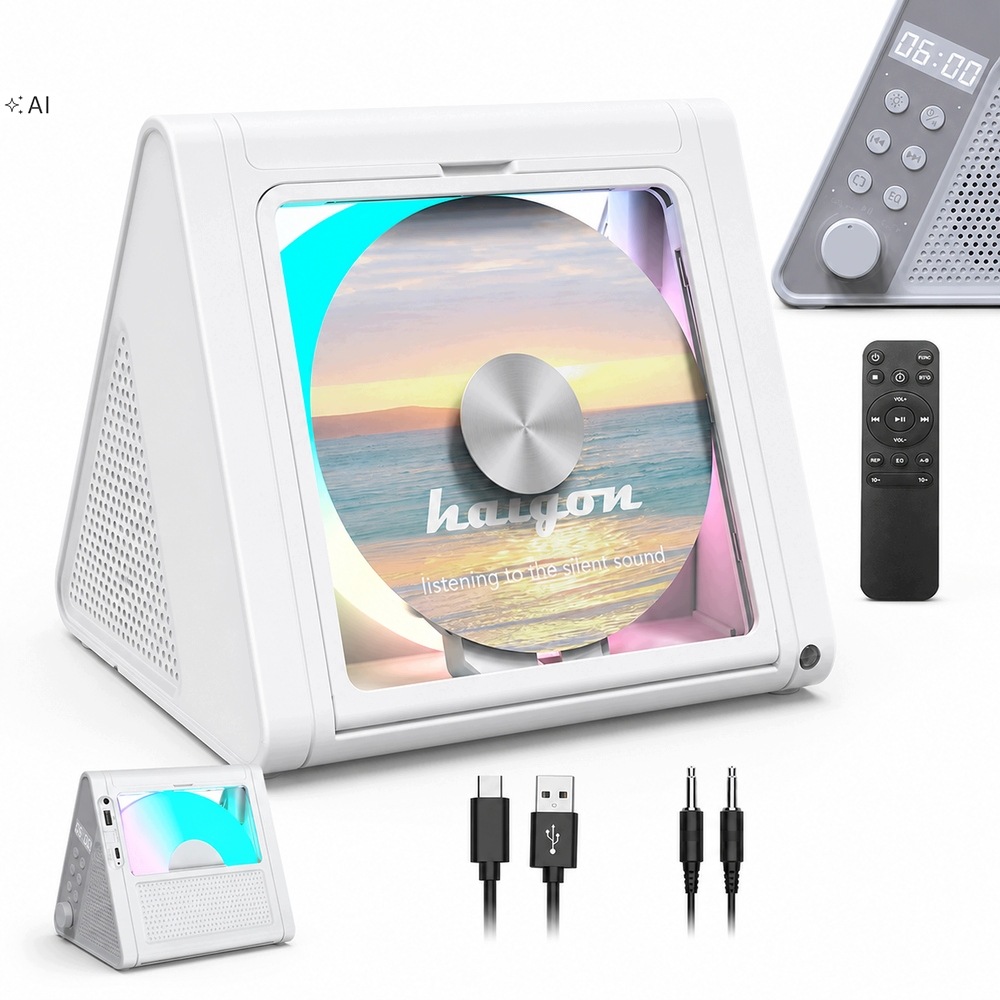 Přehrávač CD Bluetooth Přenosné Rádio Fm Discman Reproduktory MP3 Rgb 6-BAREVNÉ
