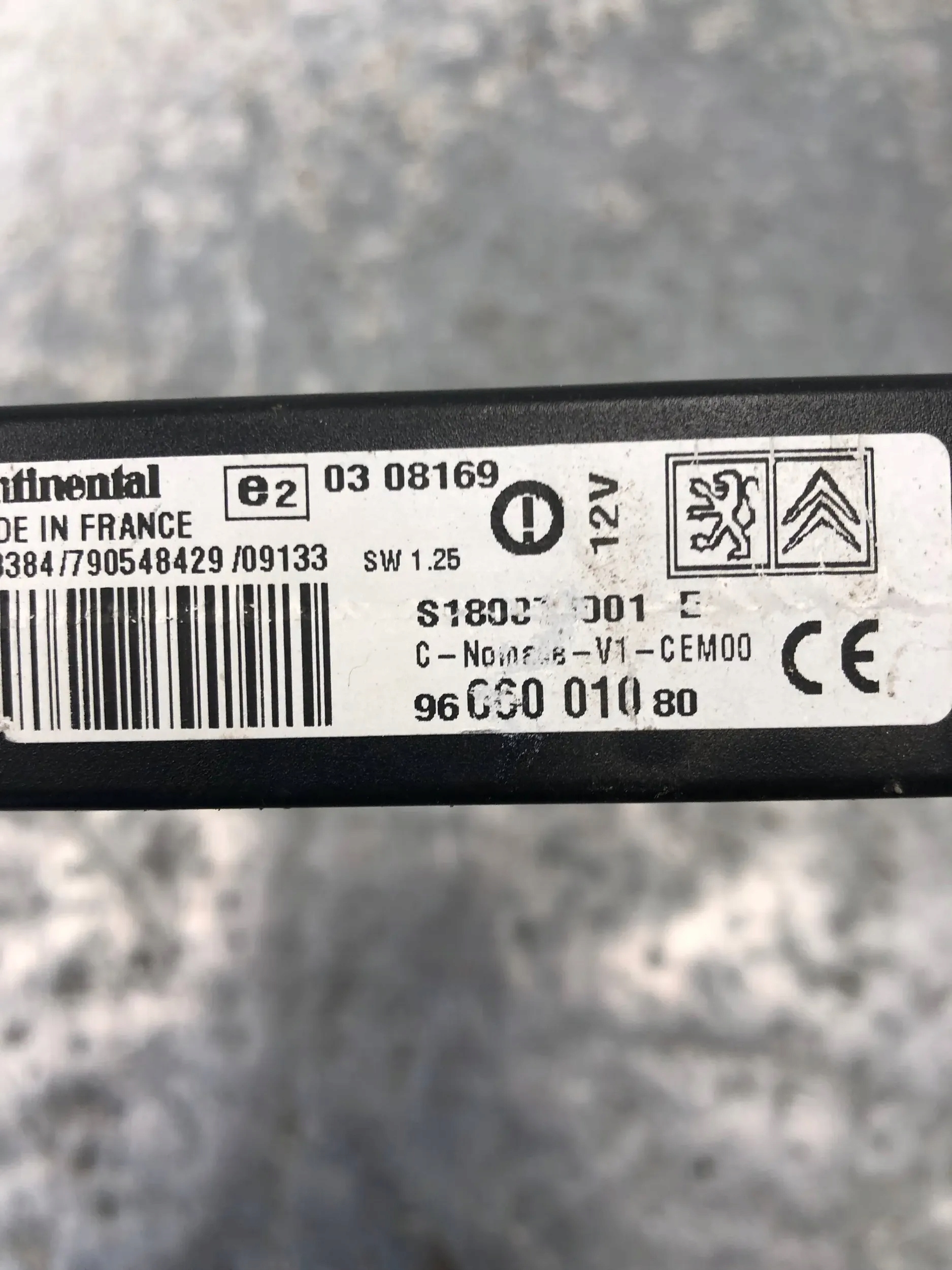 module control unit CITROEN C3 and 9666001080