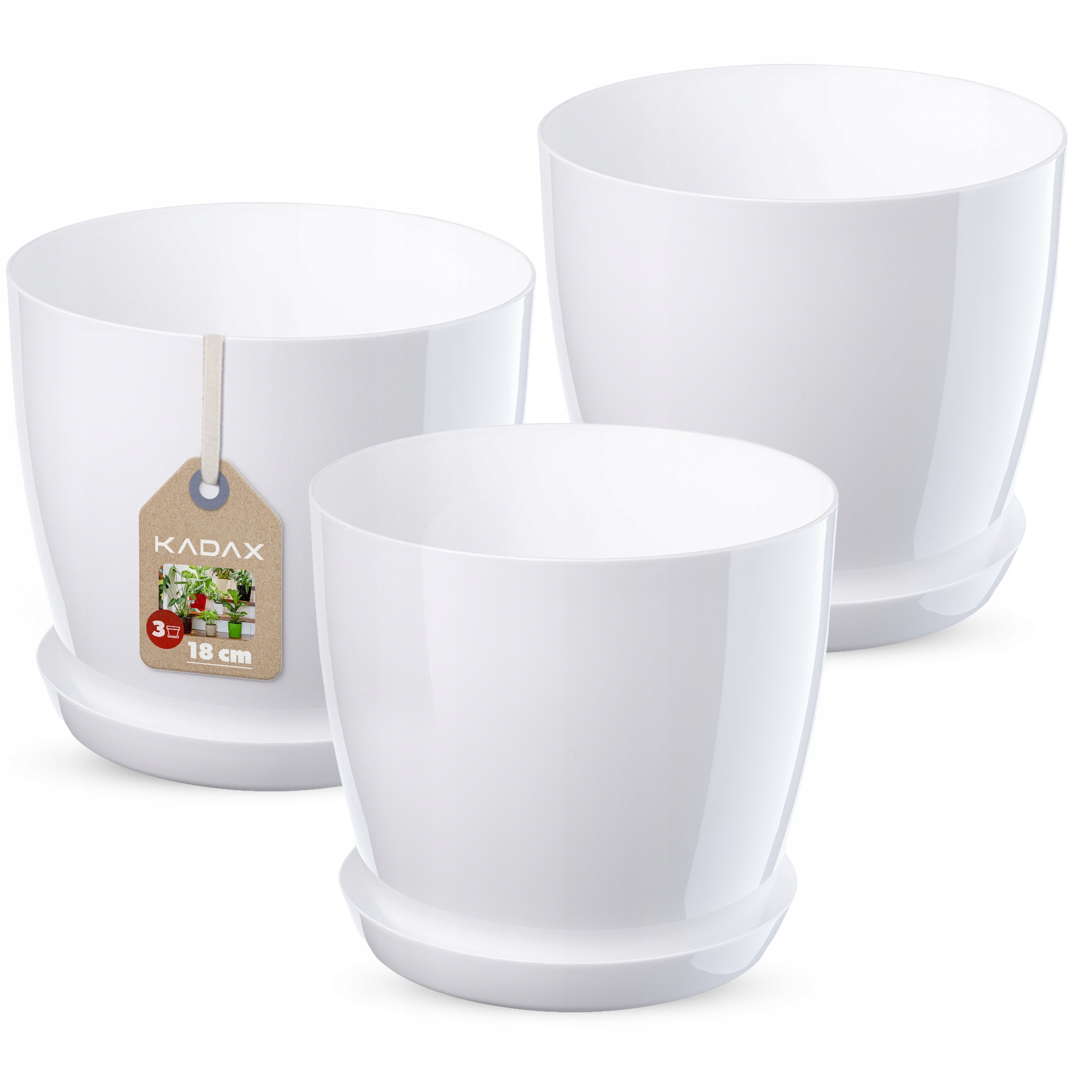 3x DONICZKA 18cm OSŁONKA Z PODSTAWKĄ BIAŁA