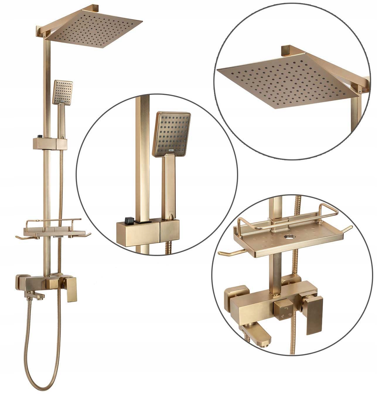 Sprchový set Zlatý kartáčovaný Rea Jack Rychoma Odtok