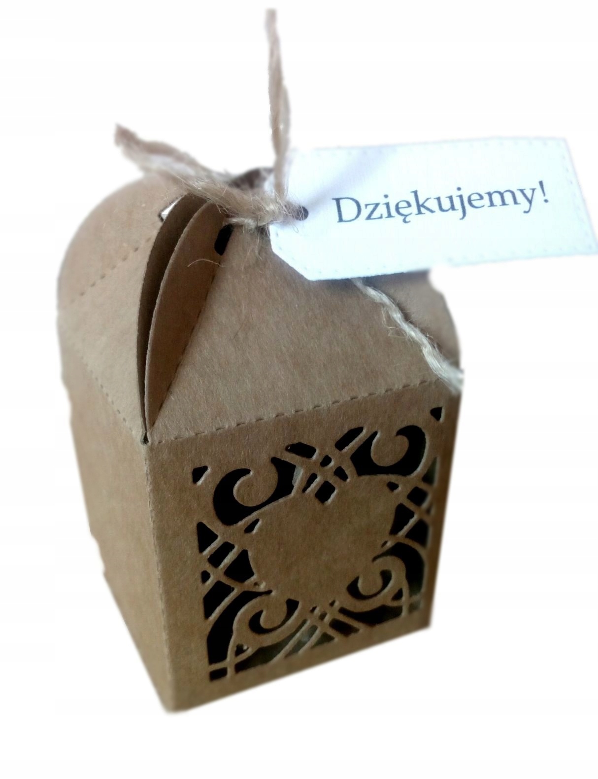 

podziękowania ażurowe dla gości pudełeczka
