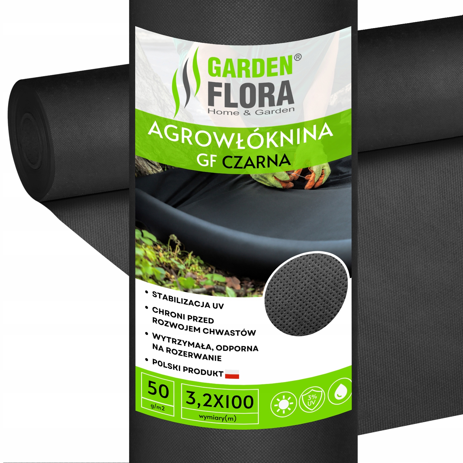 

Agrowłóknina AgroGF czarna 3,2x100m 50g Na Chwasty