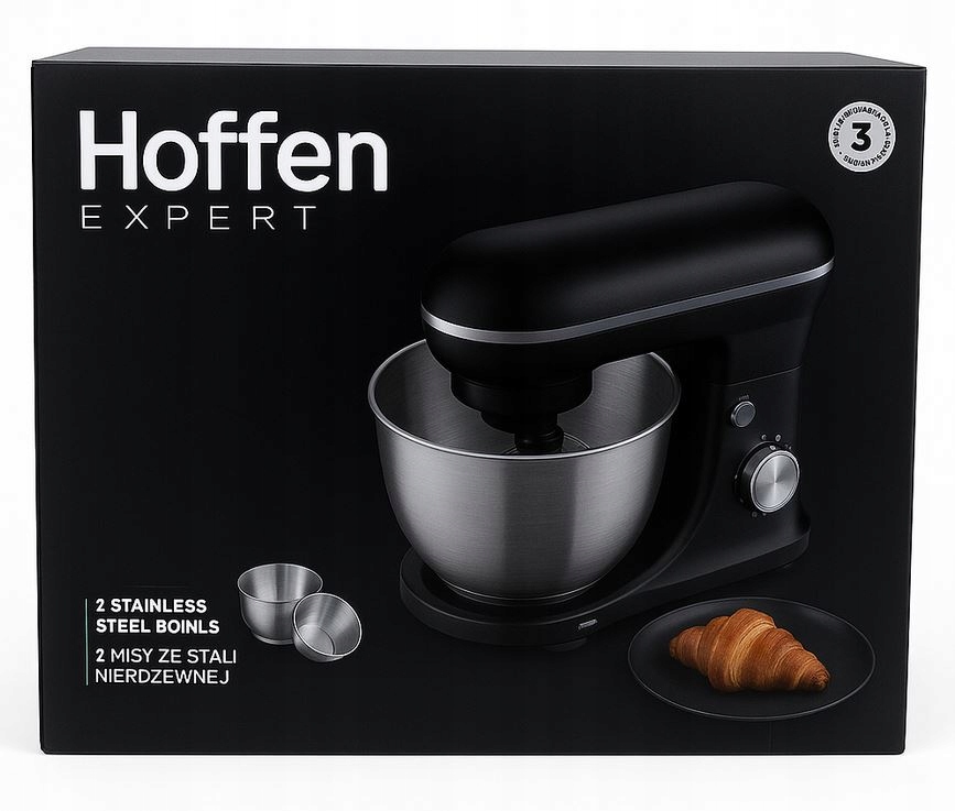 Hoffen Expert Robot planetarny mixer 2 stalowe misy 10 prędkości 1500W