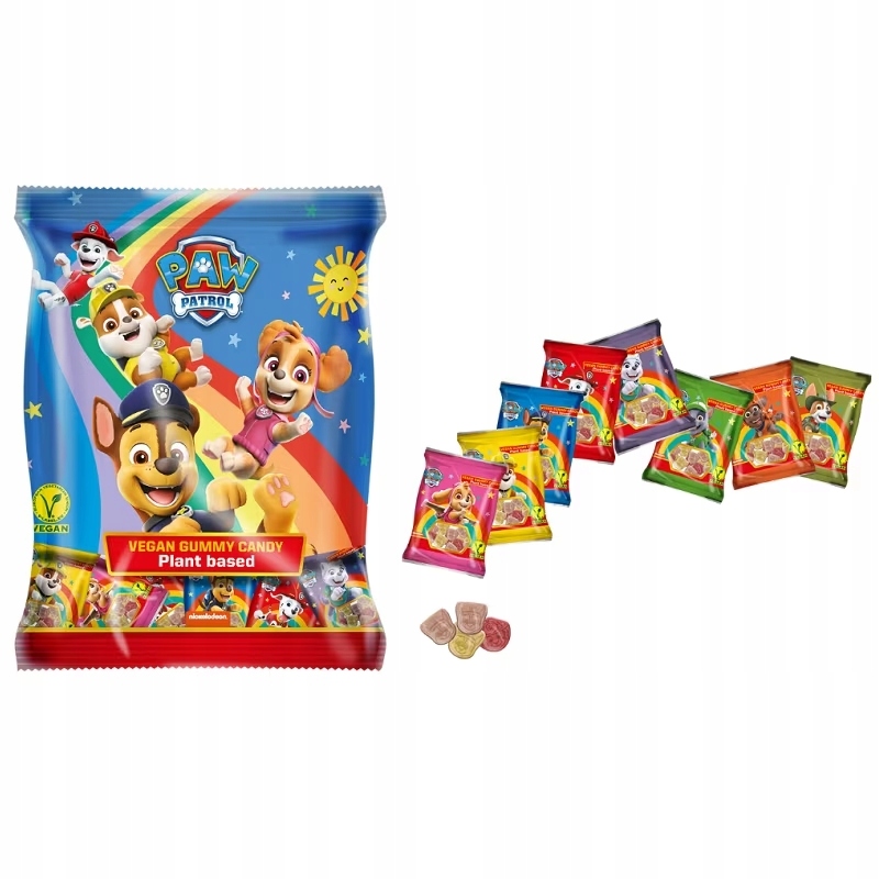 Żelki PSI PATROL Psie Łapki Małe Paczuszki MINI wegańskie owocowe 11szt DE Marka inna