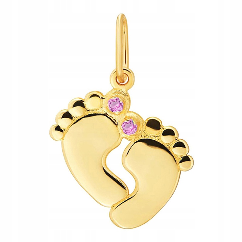 Zlatý Přívěsek Přívěsek Dámský pr. 585 14k Nohy pro maminku Gravírování