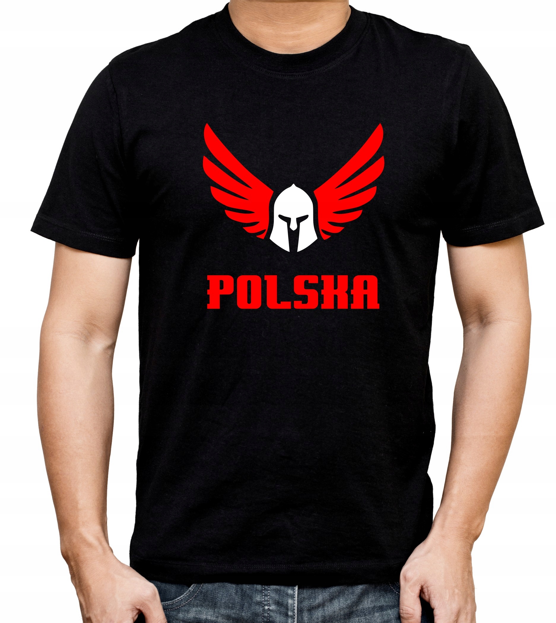 

Męska Koszulka Patriotyczna Czarna Bawełna r.XXL