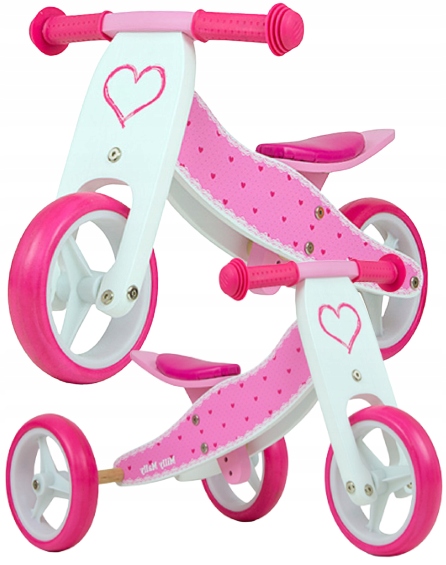 

Rowerek Biegowy 2w1 Hearts dla dziewczynki 2 latki