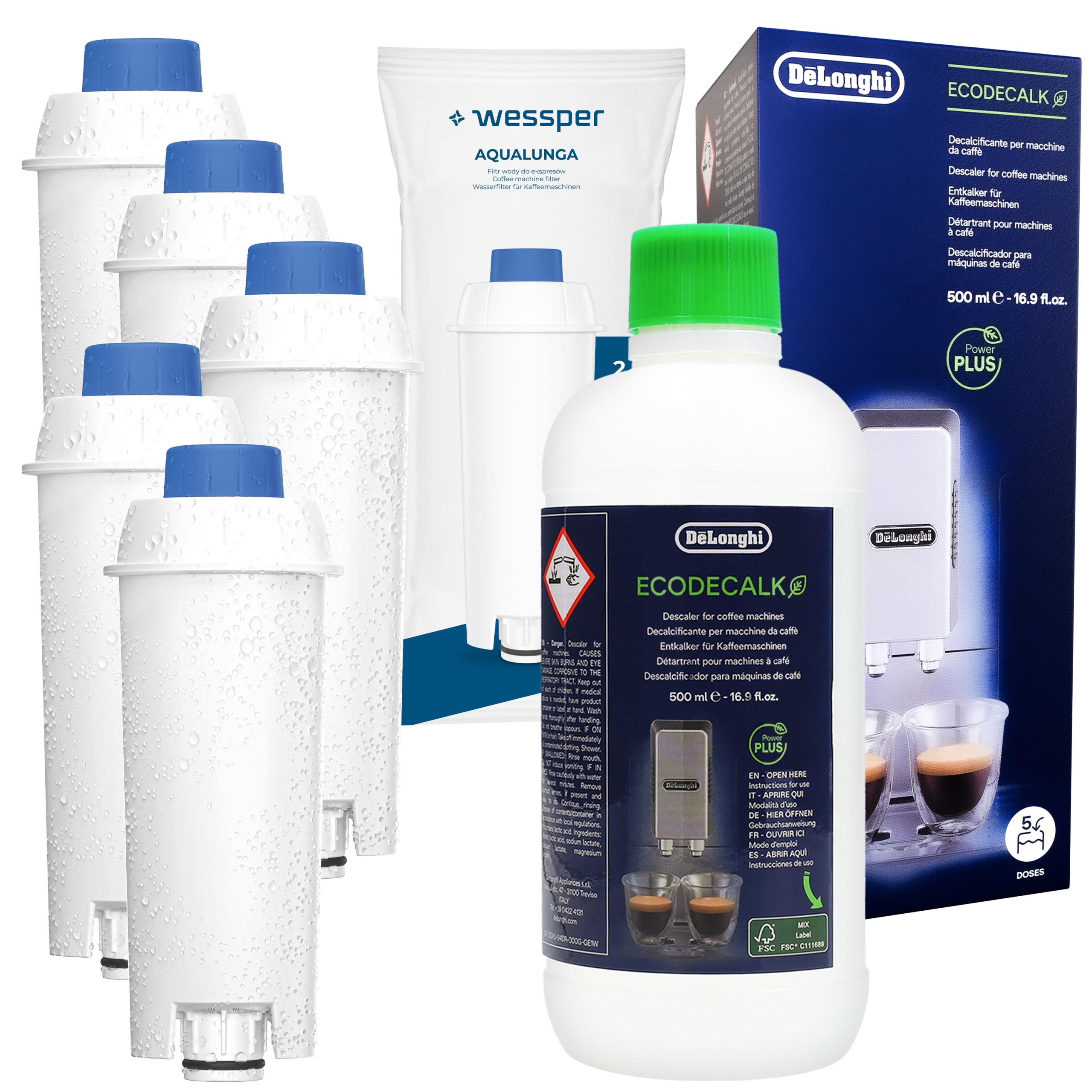 5x filtr do wody do ekspresu Delonghi odkamieniacz Delonghi do ekspresu