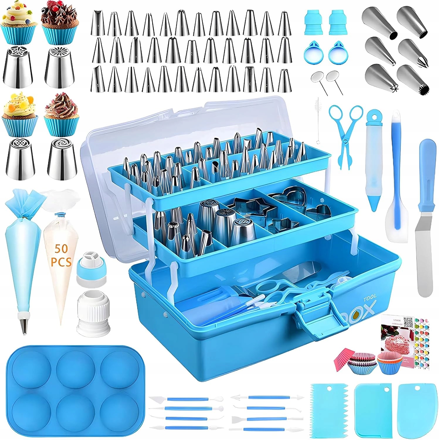 Sada Nářadí Na Zdobení Dortu 236 Kusů v kufříku