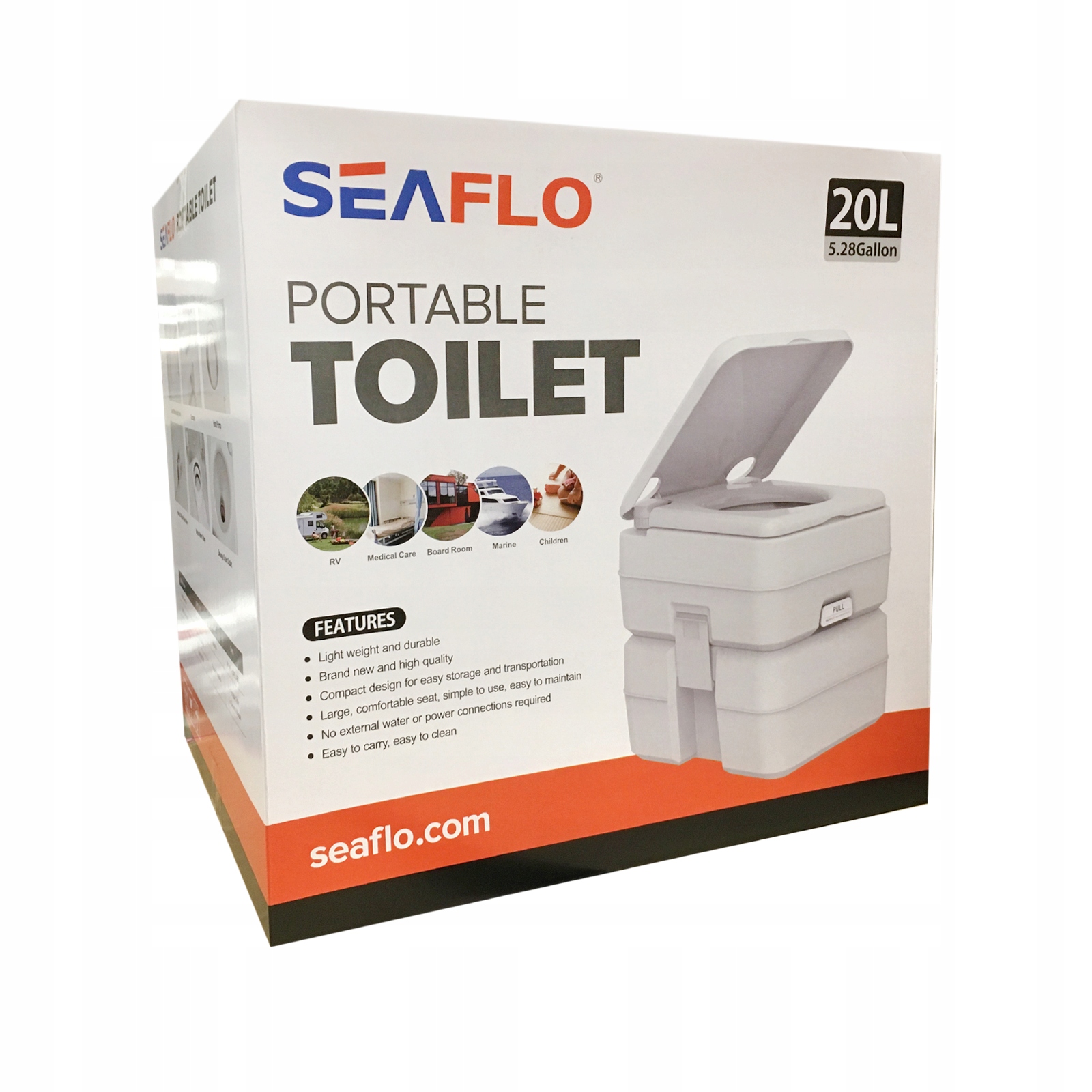 MARKOWA TOALETA PRZENOŚNA CHEMICZNA TURYSTYCZNA JACHTOWA 20L WC SEAFLO Marka Seaflo