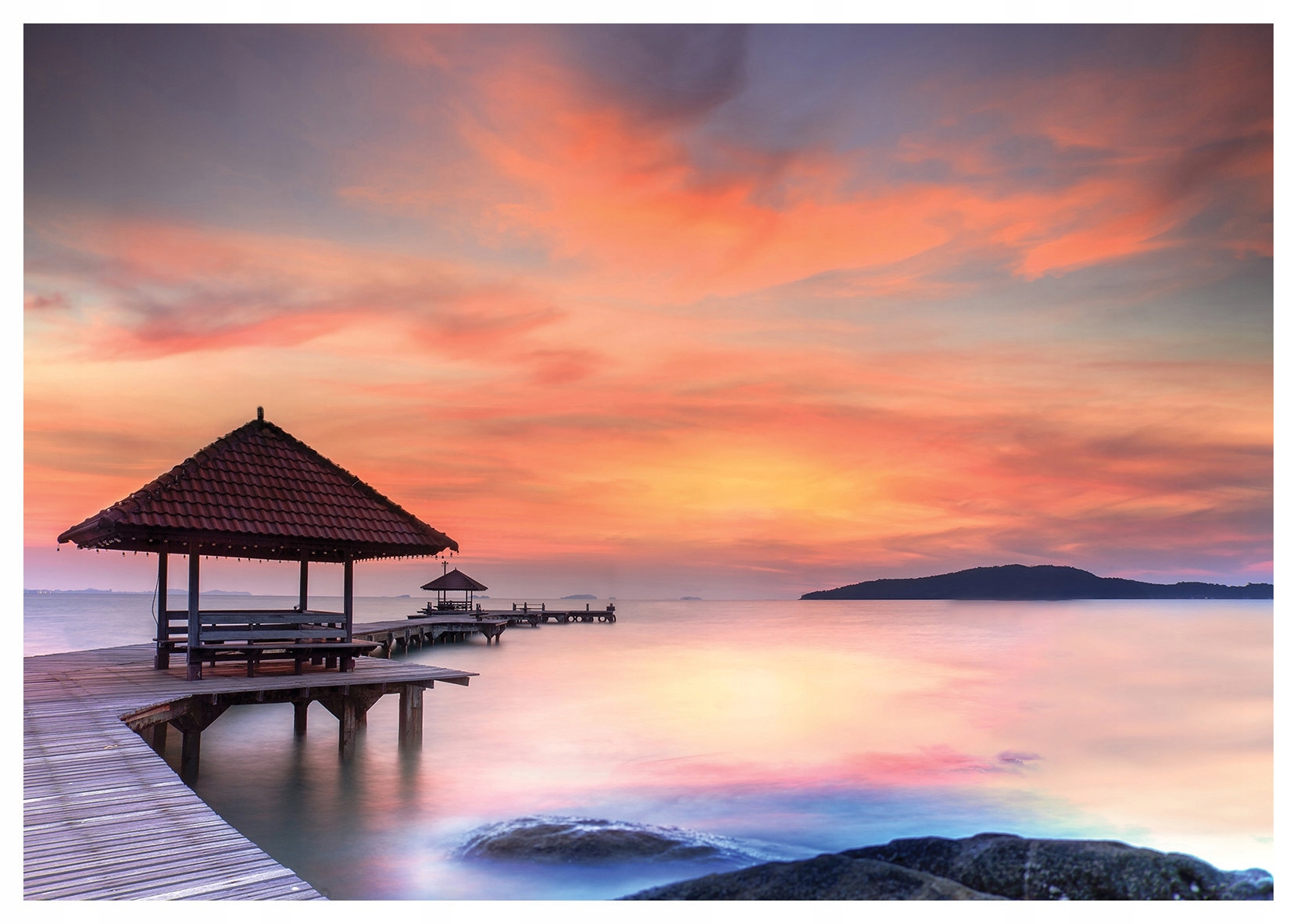 Fototapeta Západní most Barvy západu Klid moře 250x175 lepidlo