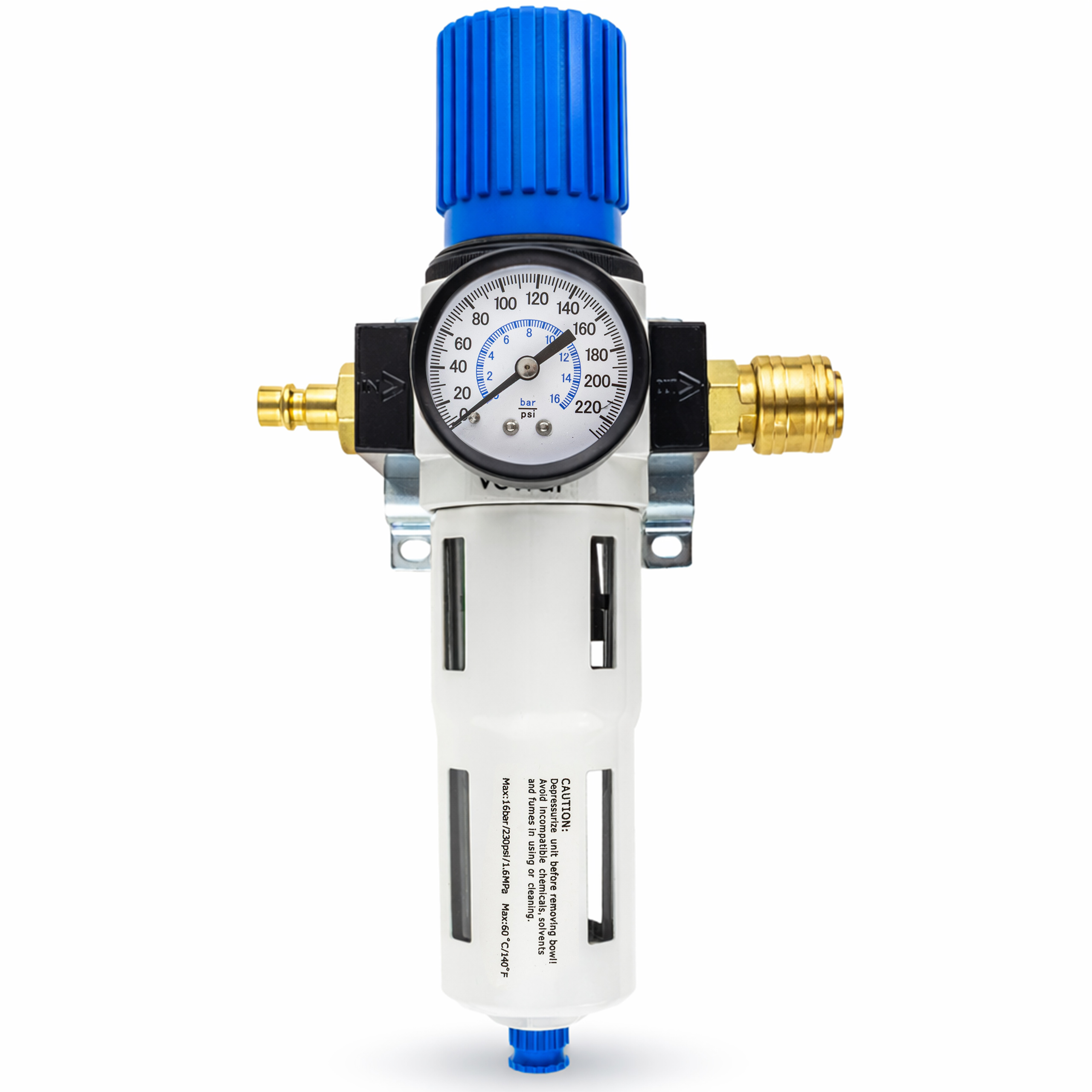 Reduktor Tlaku Vzduchový Filtr Odvodňovač Regulátor 1/2 16 Bar Manometr