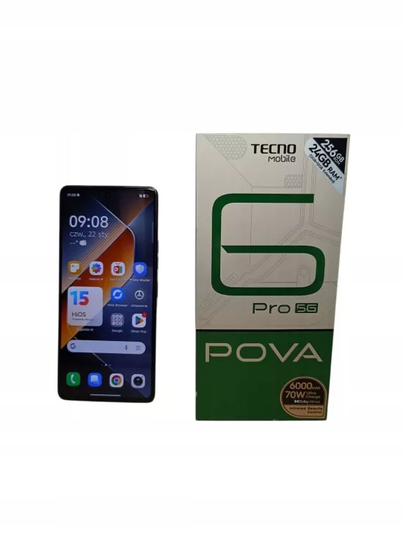 Smartfon Tecno POVA 5 Pro 5G 12 GB / 256 GB 4G (LTE) szary