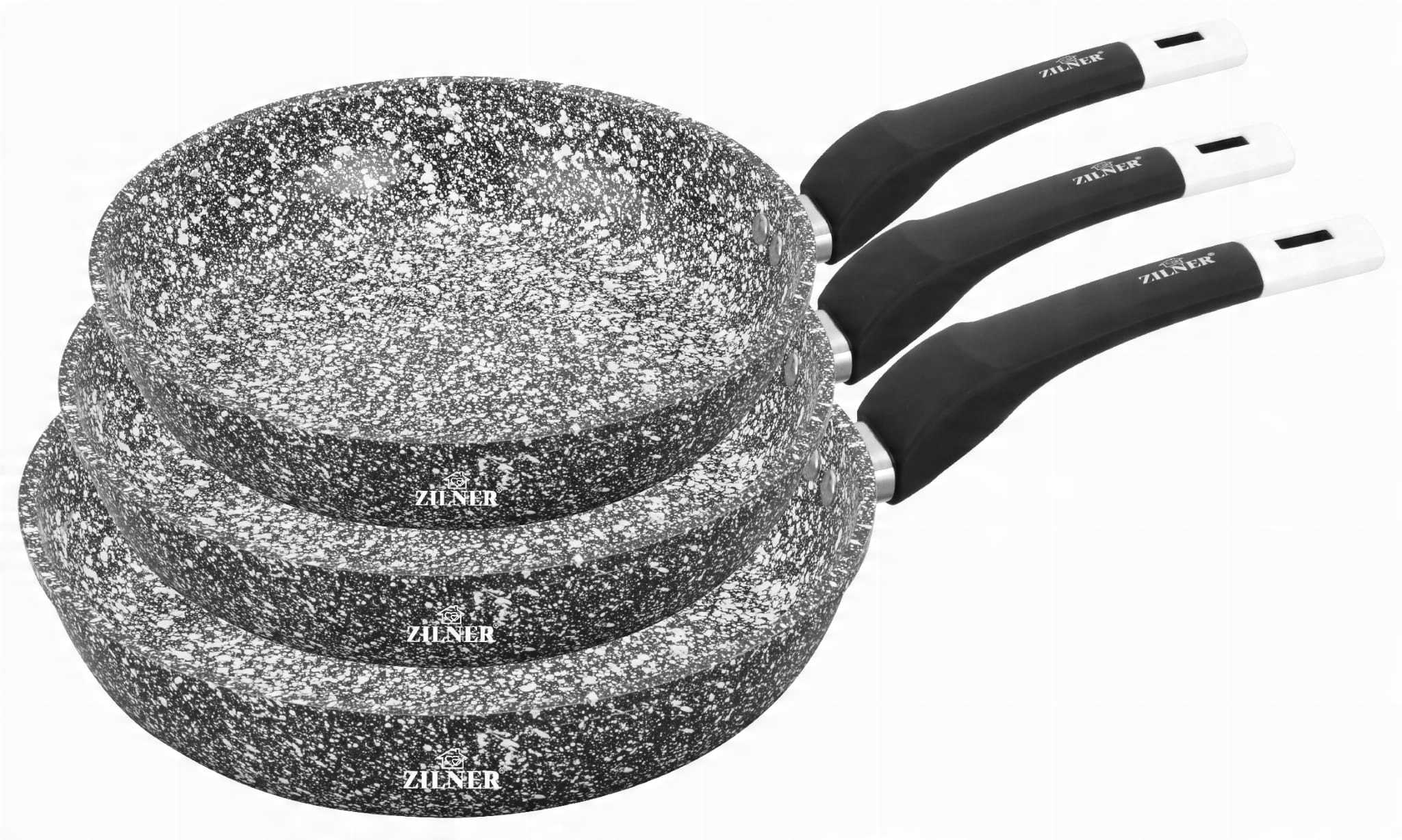 

Zestaw 3 patelni z powłoką granitową ZL-7130
