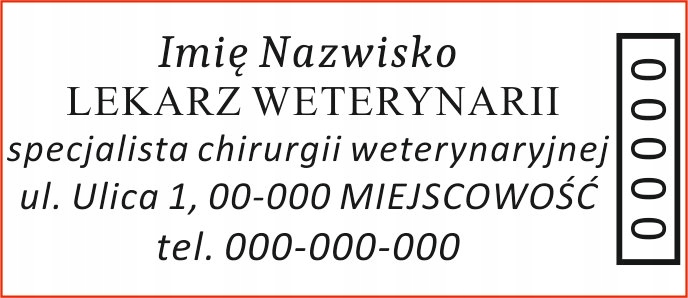

Pieczątka lekarz weterynarii zgodna z rozp,
