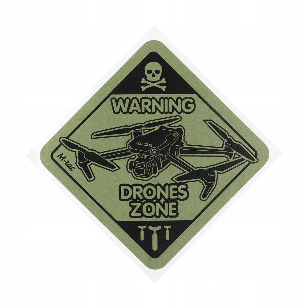 M-Tac Naklejka Taktyczna Drones Zone Wodoodporna (12x12 cm) Ranger Green S