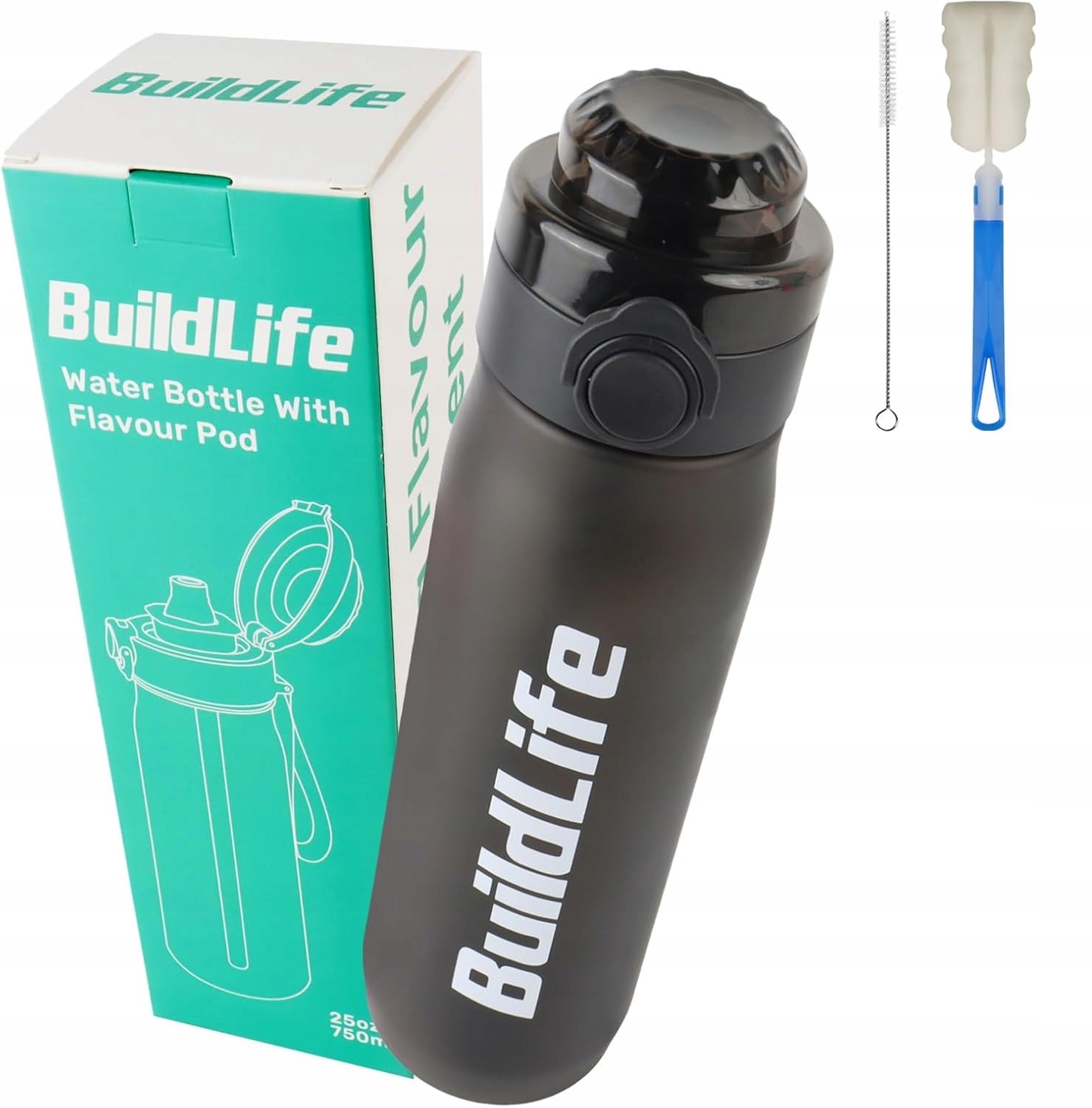 Butelka sportowa na wodę 750 ml bez Bpa ze słomką i kubkiem na wodę