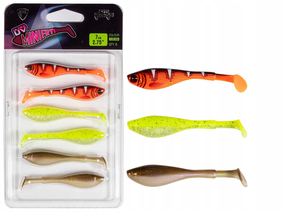 Zestaw gum na okonia Fox Rage Mini Fry 7cm 6szt