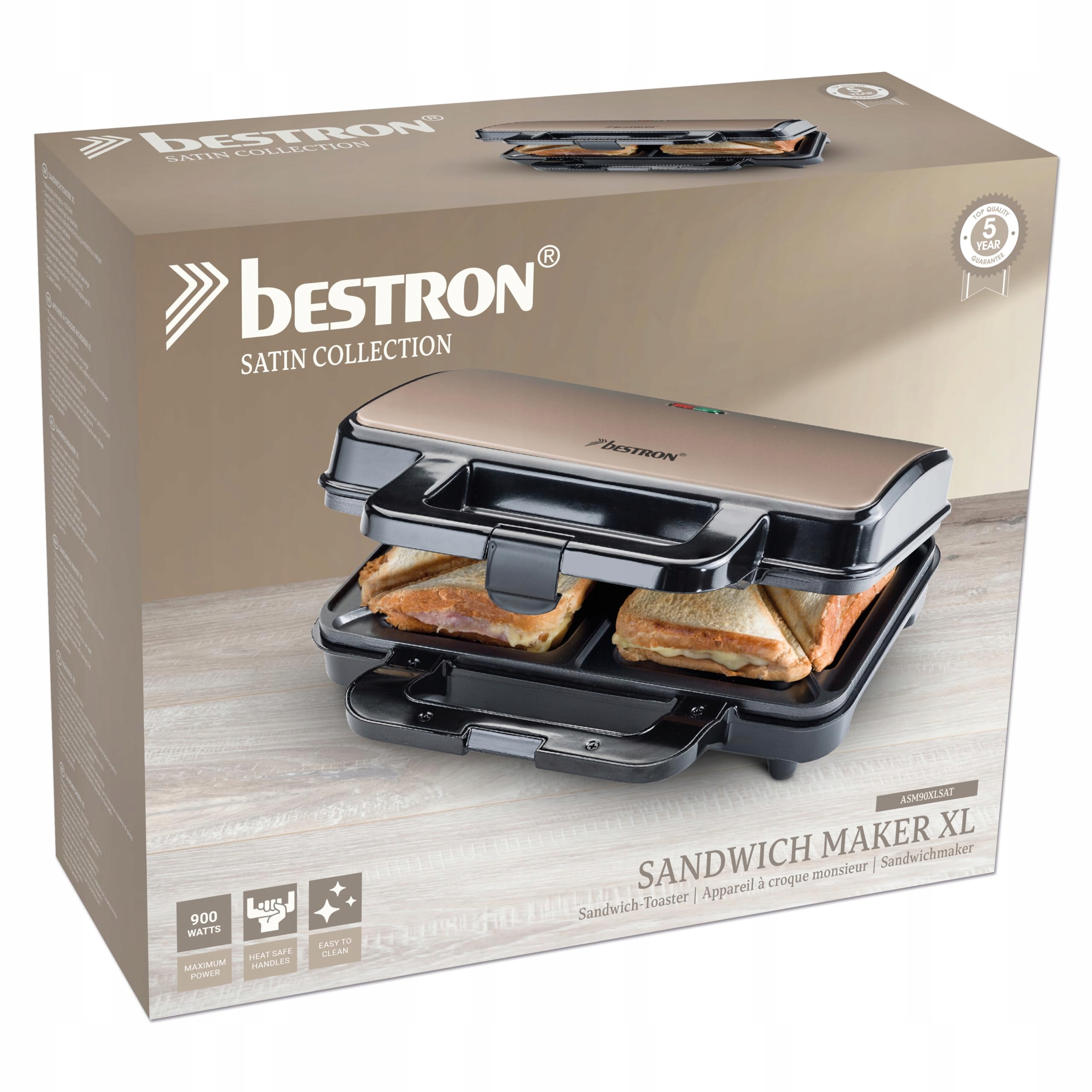 BESTRON XL Sandwich Maker 900W Auto Temperature Control — miniatura 4
