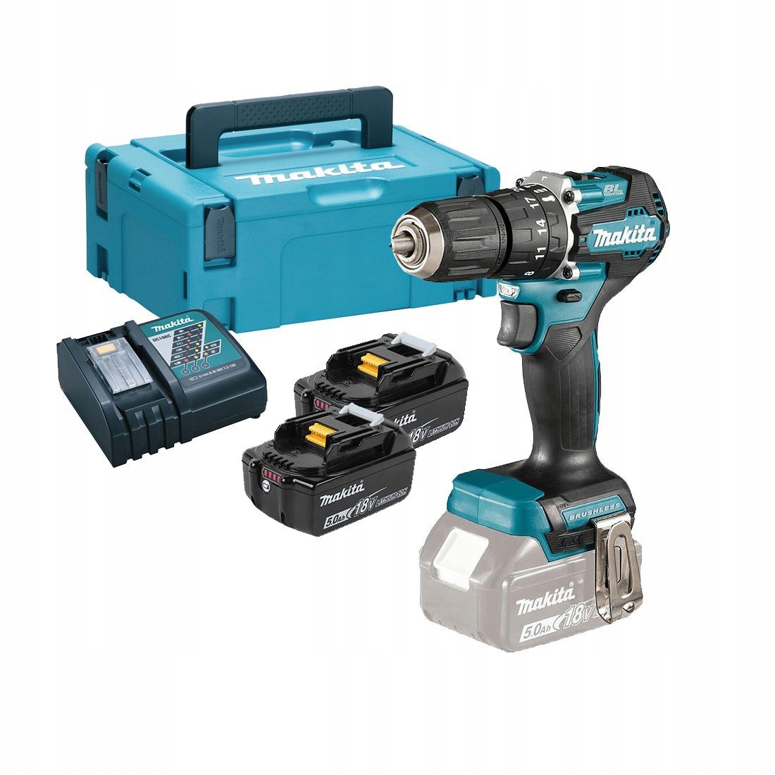 Makita DHP487RTJ Wkrętarka akumulatorowa 18V Lxt 40Nm Bldc Zestaw 2x5ah