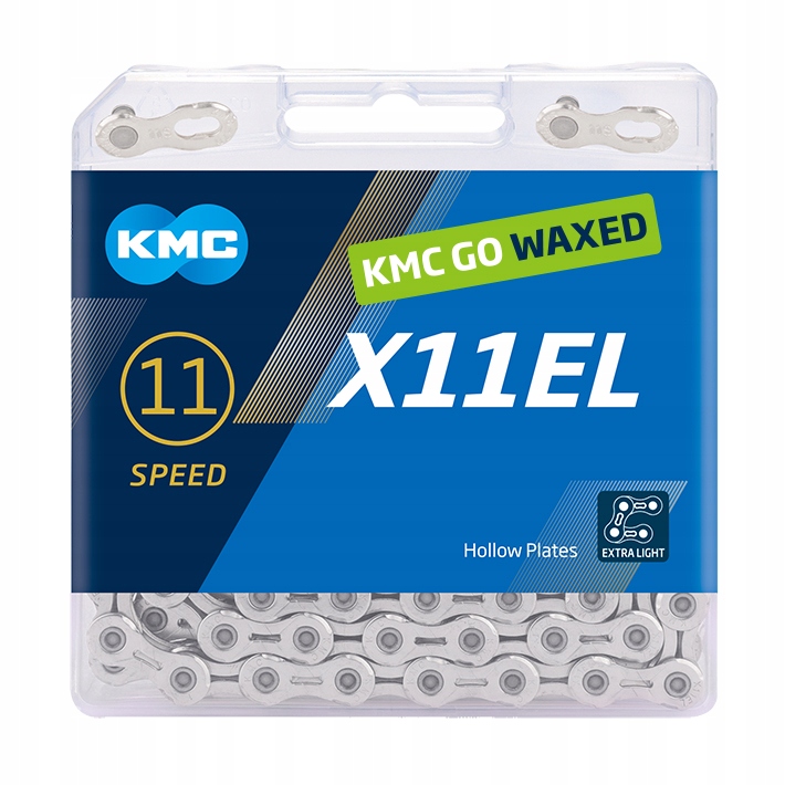 Řetěz na kolo 11rychlostní Kmc X11EL, 118 článků, voskovaný
