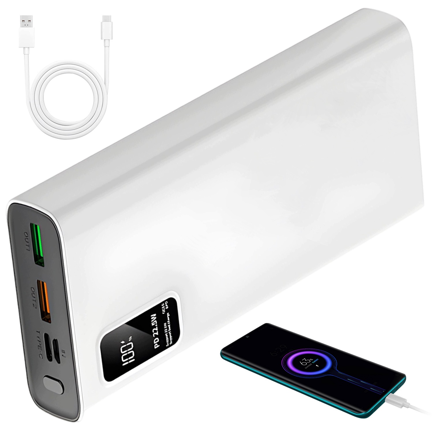50000 Mah Power Bank Pd22.5W s výstupem typu C pro telefon a tablet