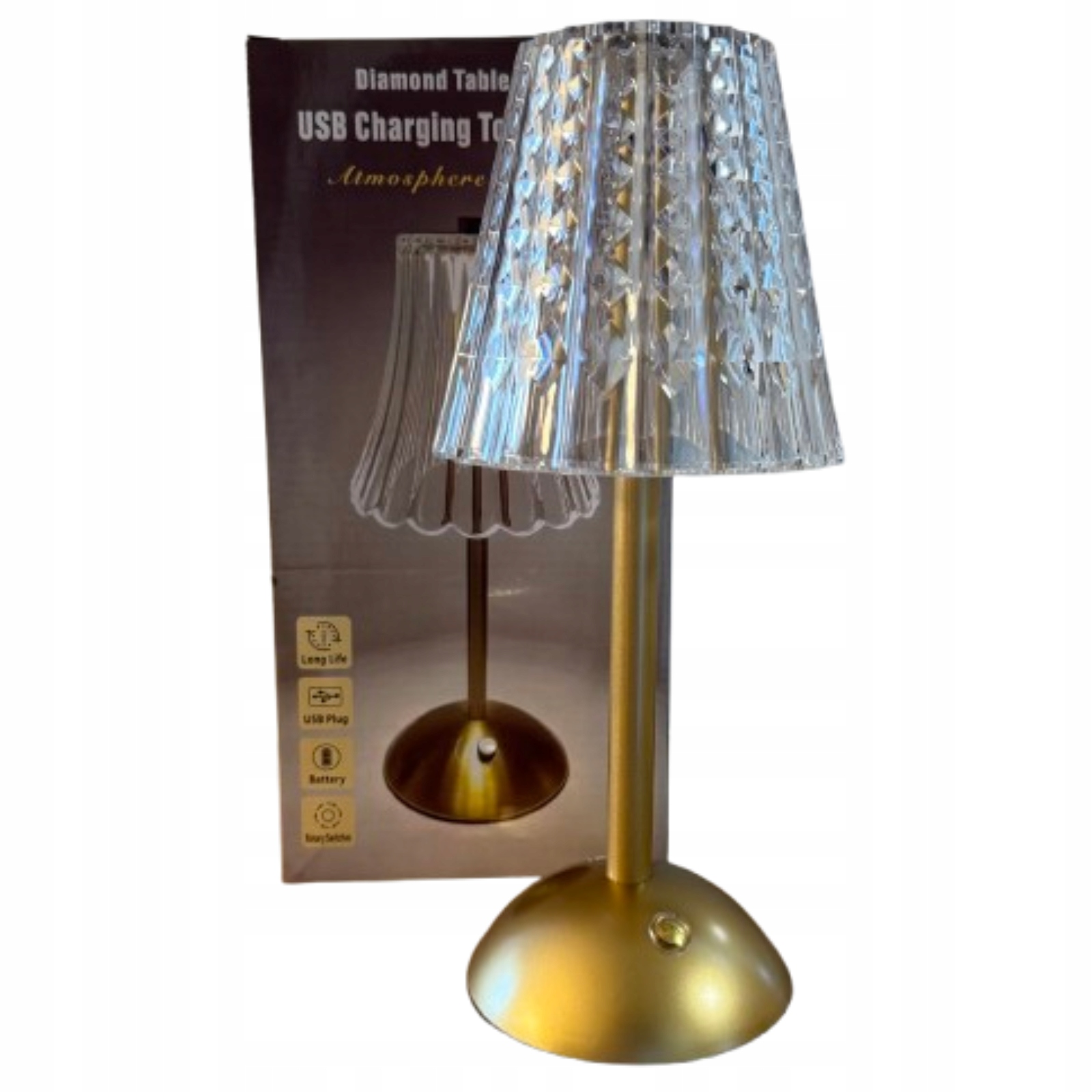 LAMPA STOŁOWA DOTYKOWA BEZPRZEWODOWA LAMPKA NOCNA LED 3 TRYBY ŚWIECENIA