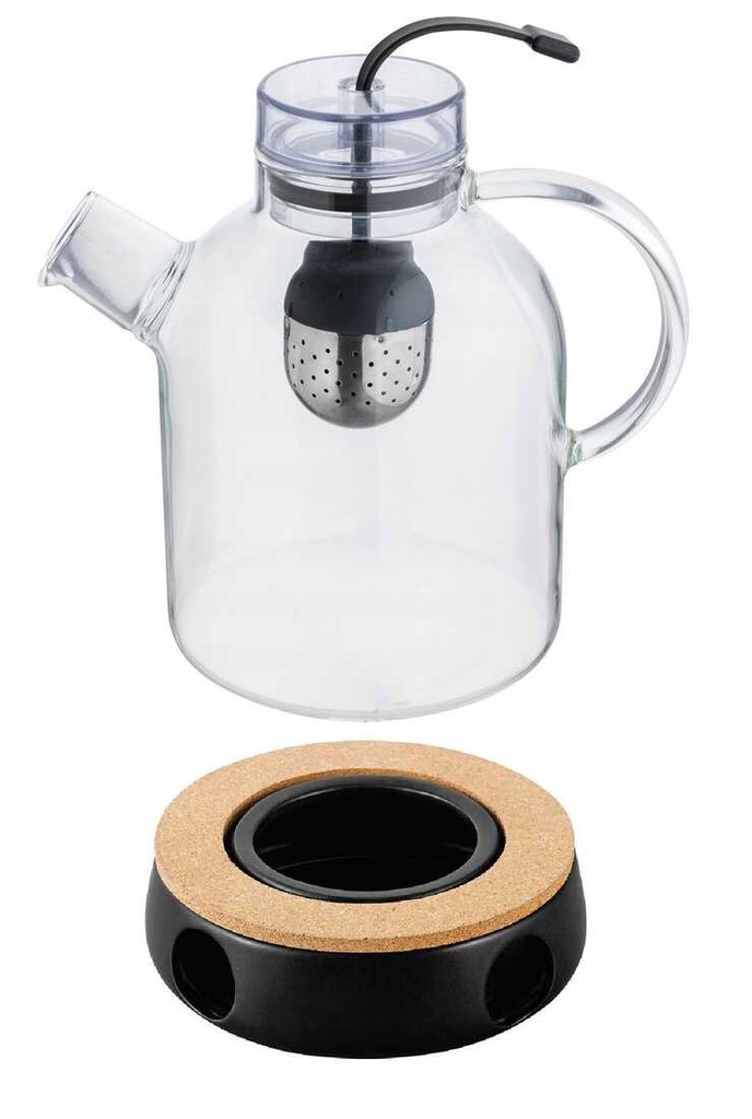 DZBANEK Z ZAPARZACZEM BARONESSA 1,5l + PODGRZEWACZ CZARNY