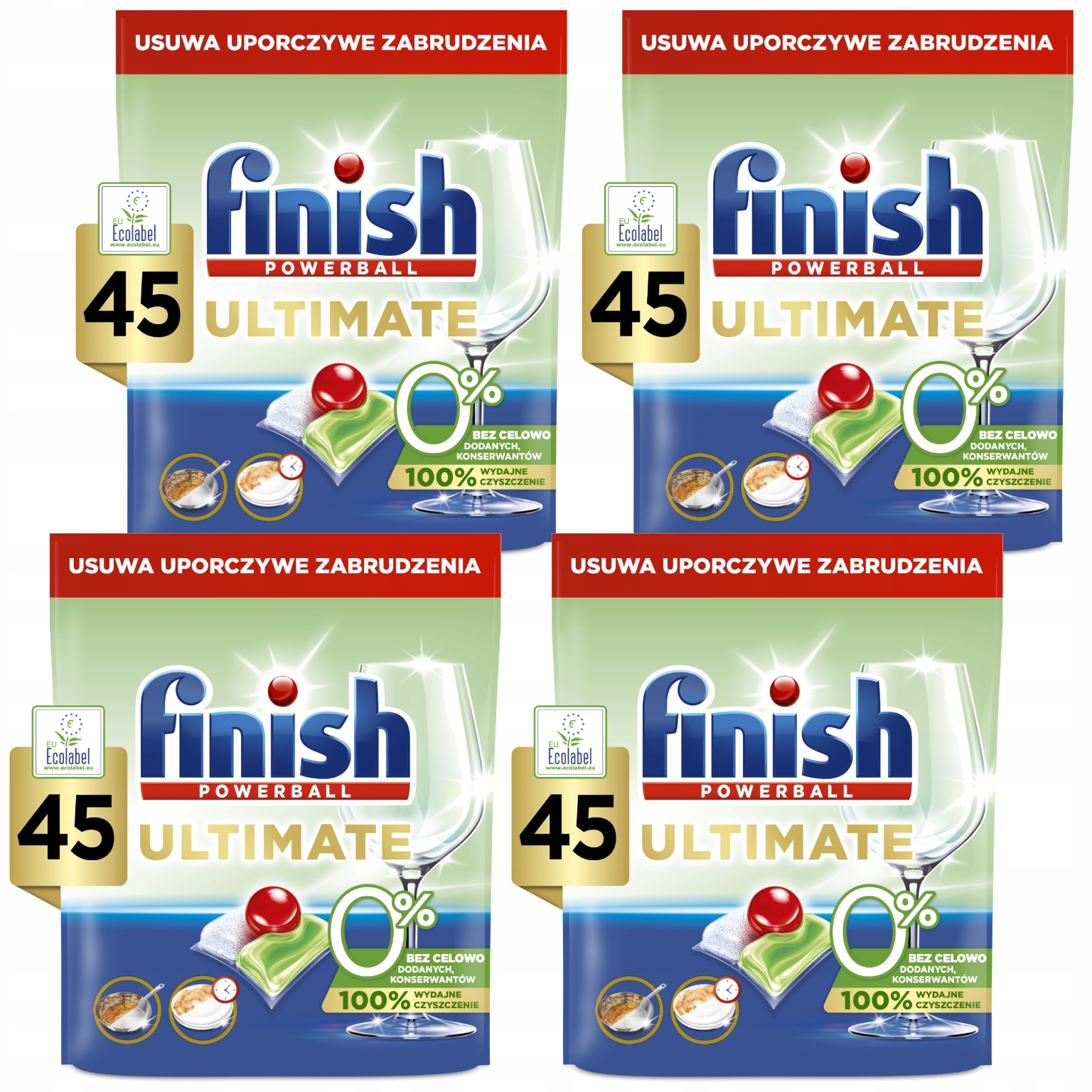 Levně Finish Ultimate Kapsle do myčky nádobí Ekologické 0% 4x45=180